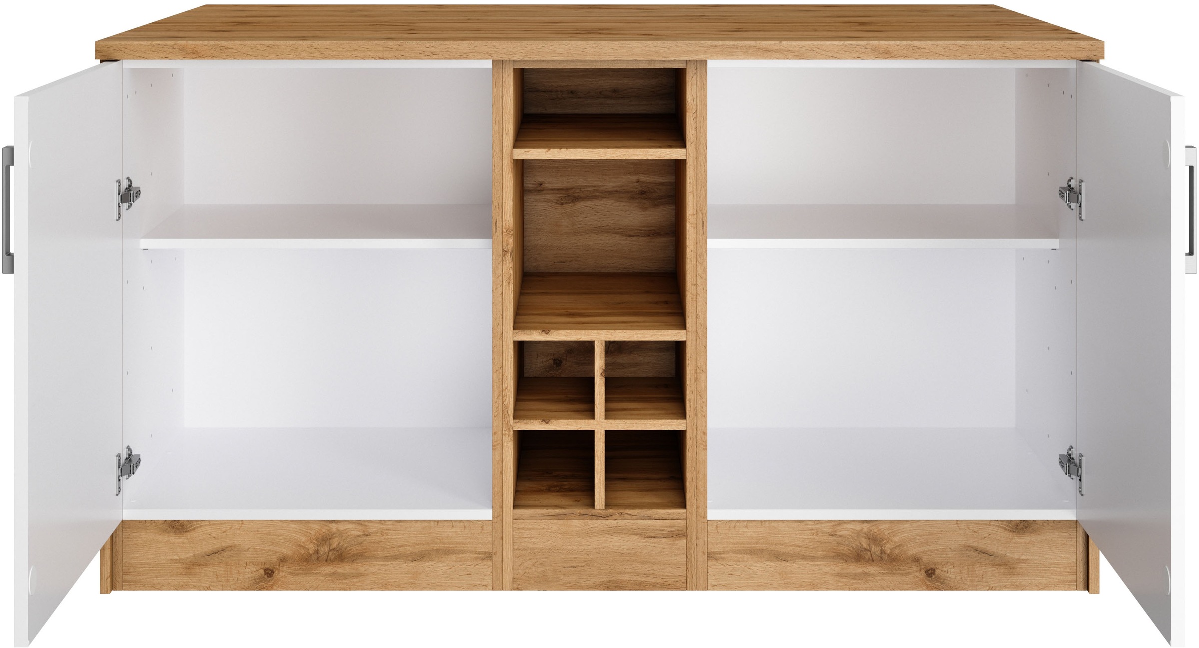 KOCHSTATION Kücheninsel »KS-Toronto«, Breite 153 cm, MDF-Fronten, Flaschenregal