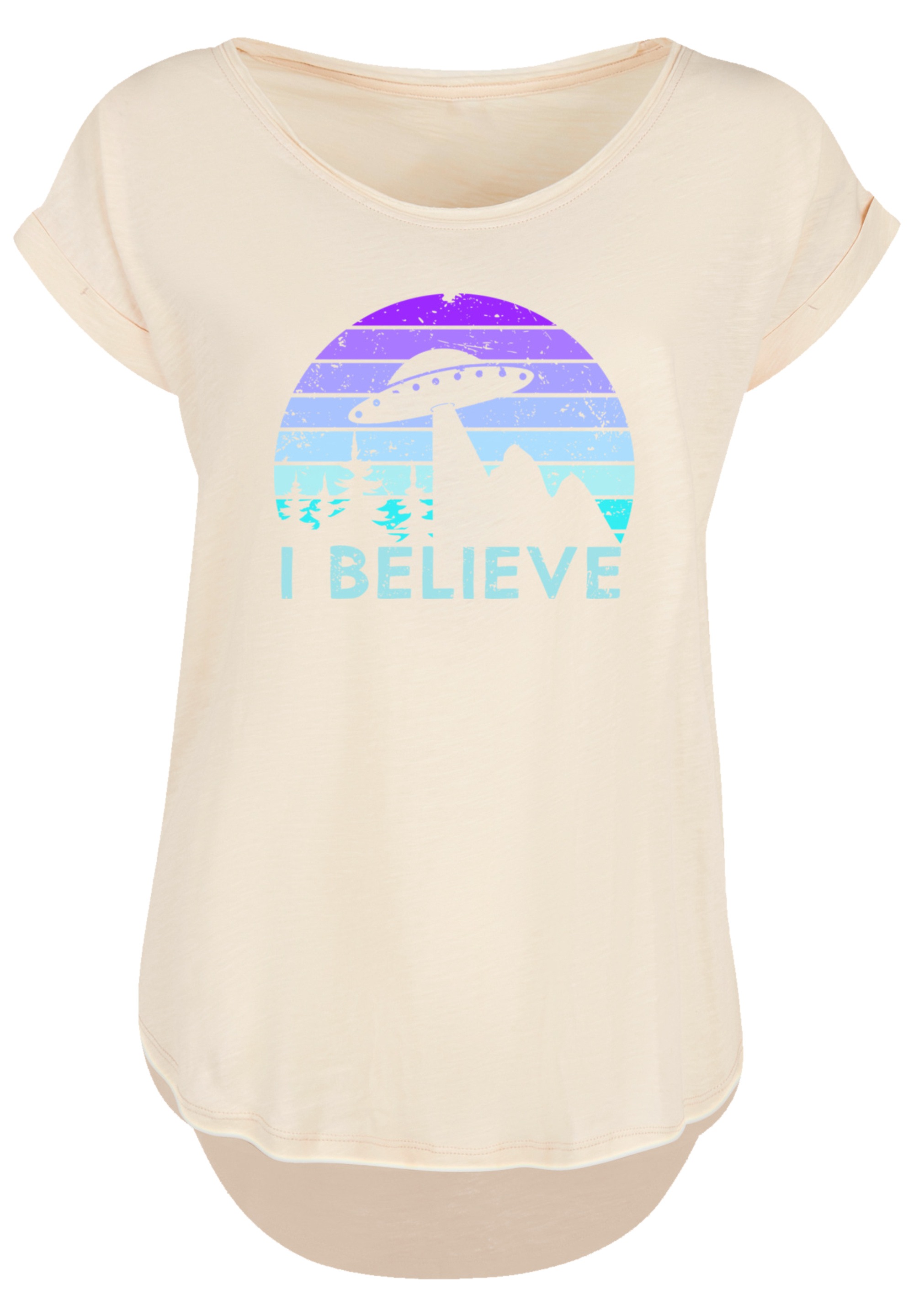 F4NT4STIC T-Shirt »I BELIEVE UFO Alien Raumschiff Retro«, Premium Qualität