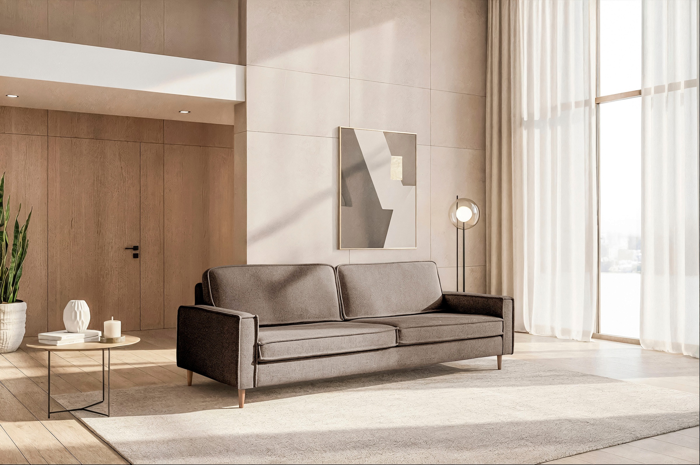 Home affaire 3-Sitzer "Pinto Skandi,Maxi-Ausführung, 236 cm, Chenille, Stru günstig online kaufen