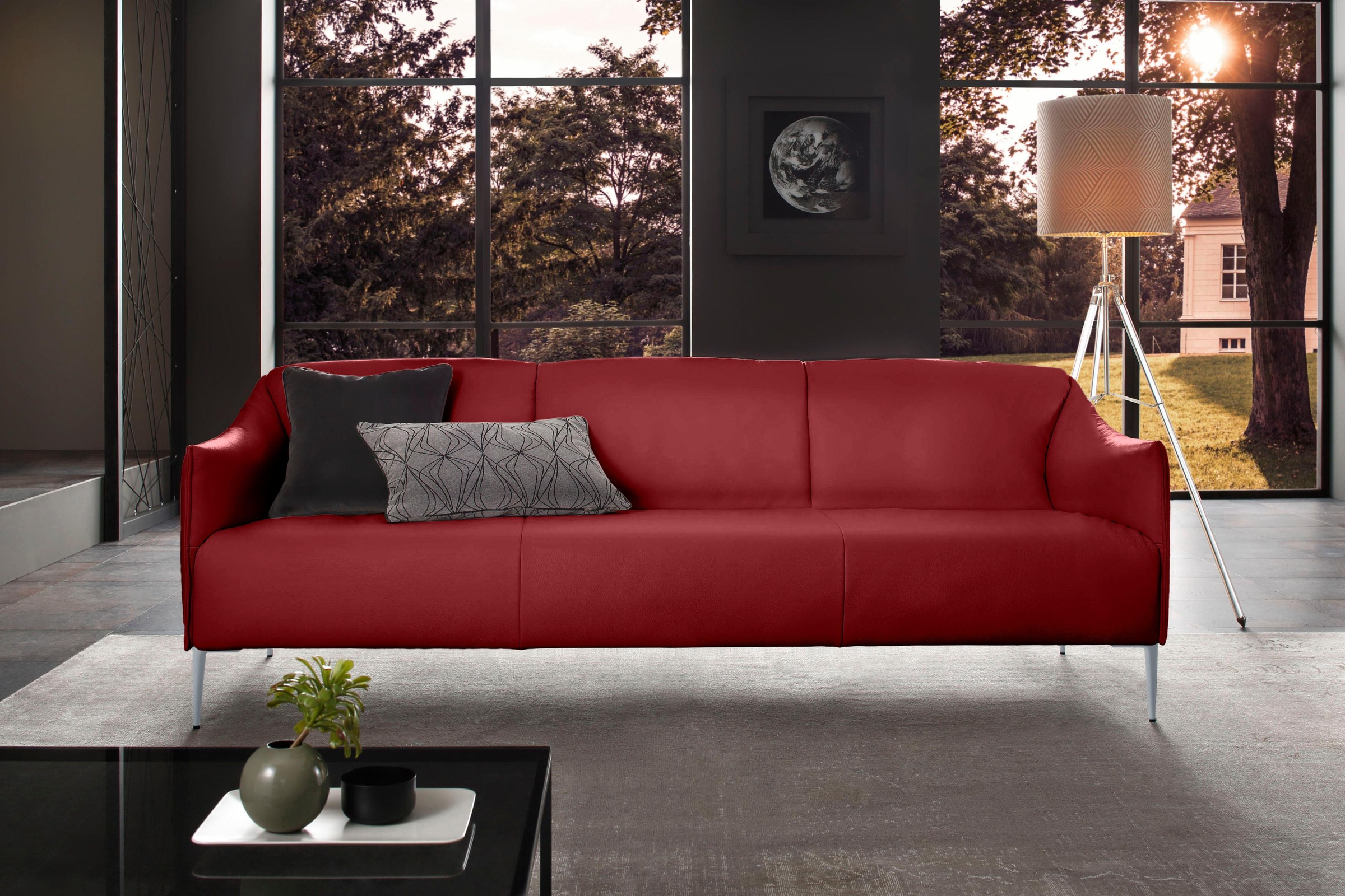 W.SCHILLIG 3-Sitzer »sally«, mit Metallfüßen in Silber matt, Breite 224 cm