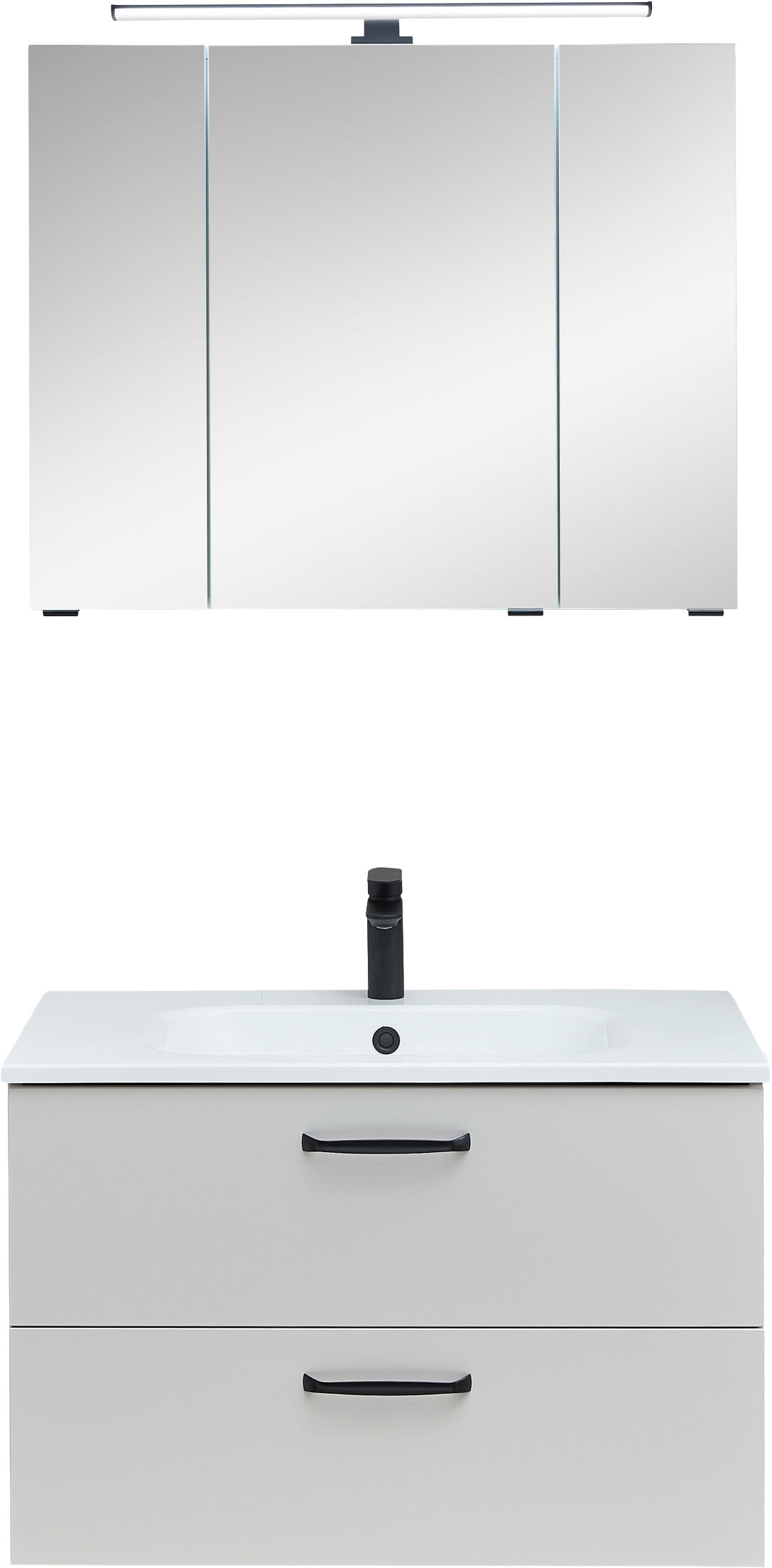 Saphir Badmöbel-Set »Quickset 500, Waschtischunterschrank mit Waschtisch und Spiegelschrank« 3 Stk. tlg.