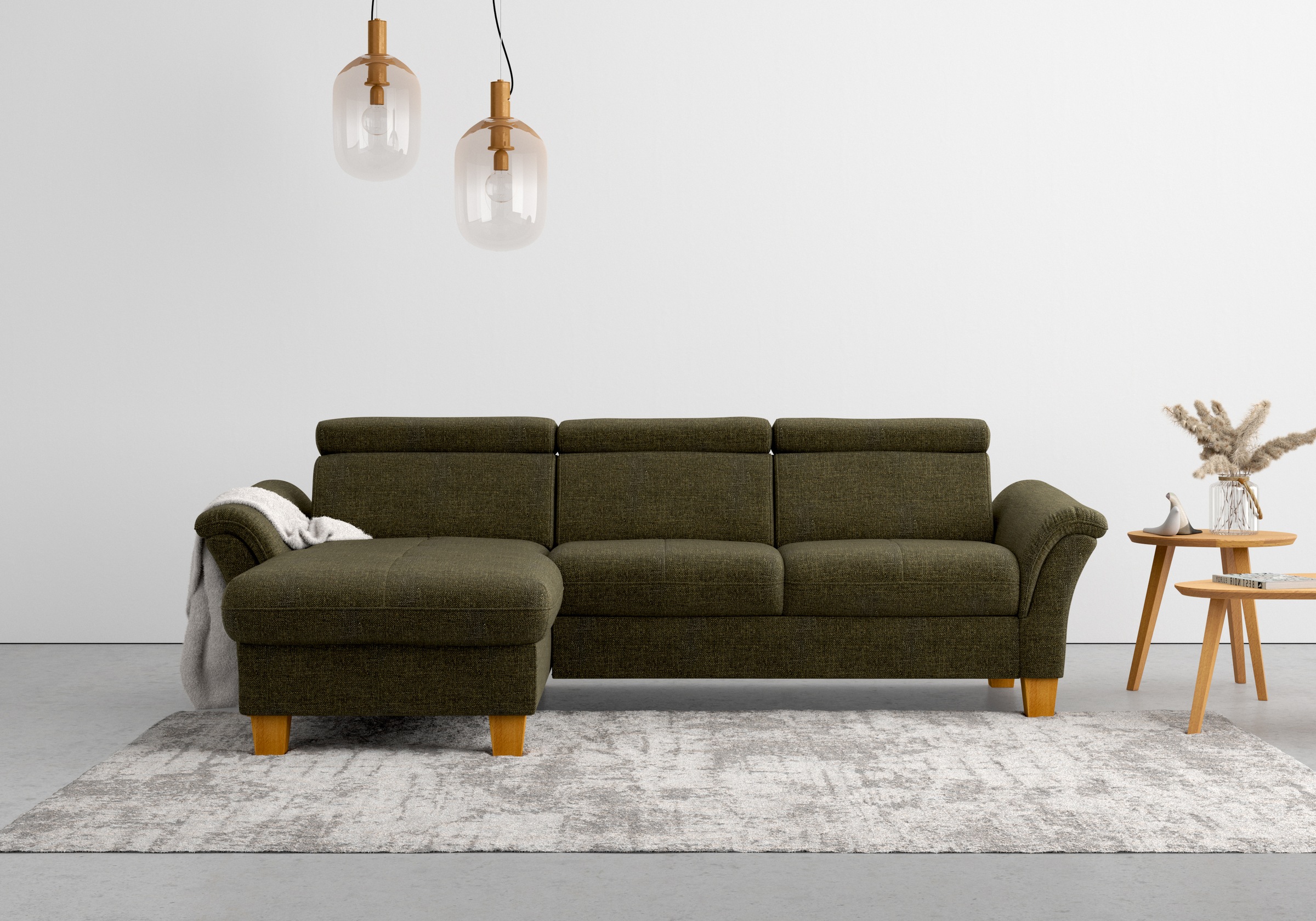 Thumbnail - Home affaire Ecksofa "Lindgren L-Form", wahlweise mit Bett mit klappbaren Rollen, Kasten und Kopfverstellung