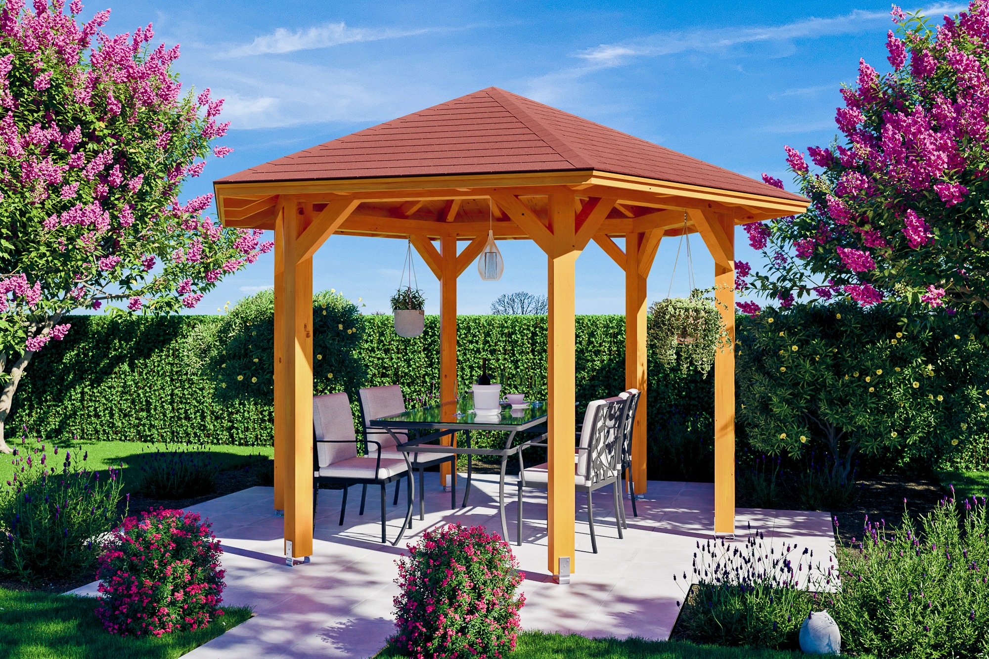Skanholz Holzpavillon »Nancy 2«, Leimholz, 333 x 288 cm