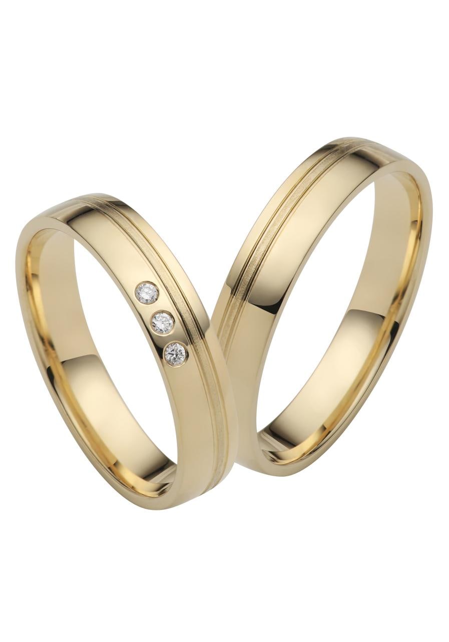 Firetti Trauring »Schmuck Geschenk Gold 750 Hochzeit Ehering "LIEBE"«, Made in Germany, wahlweise mit oder ohne Brillanten