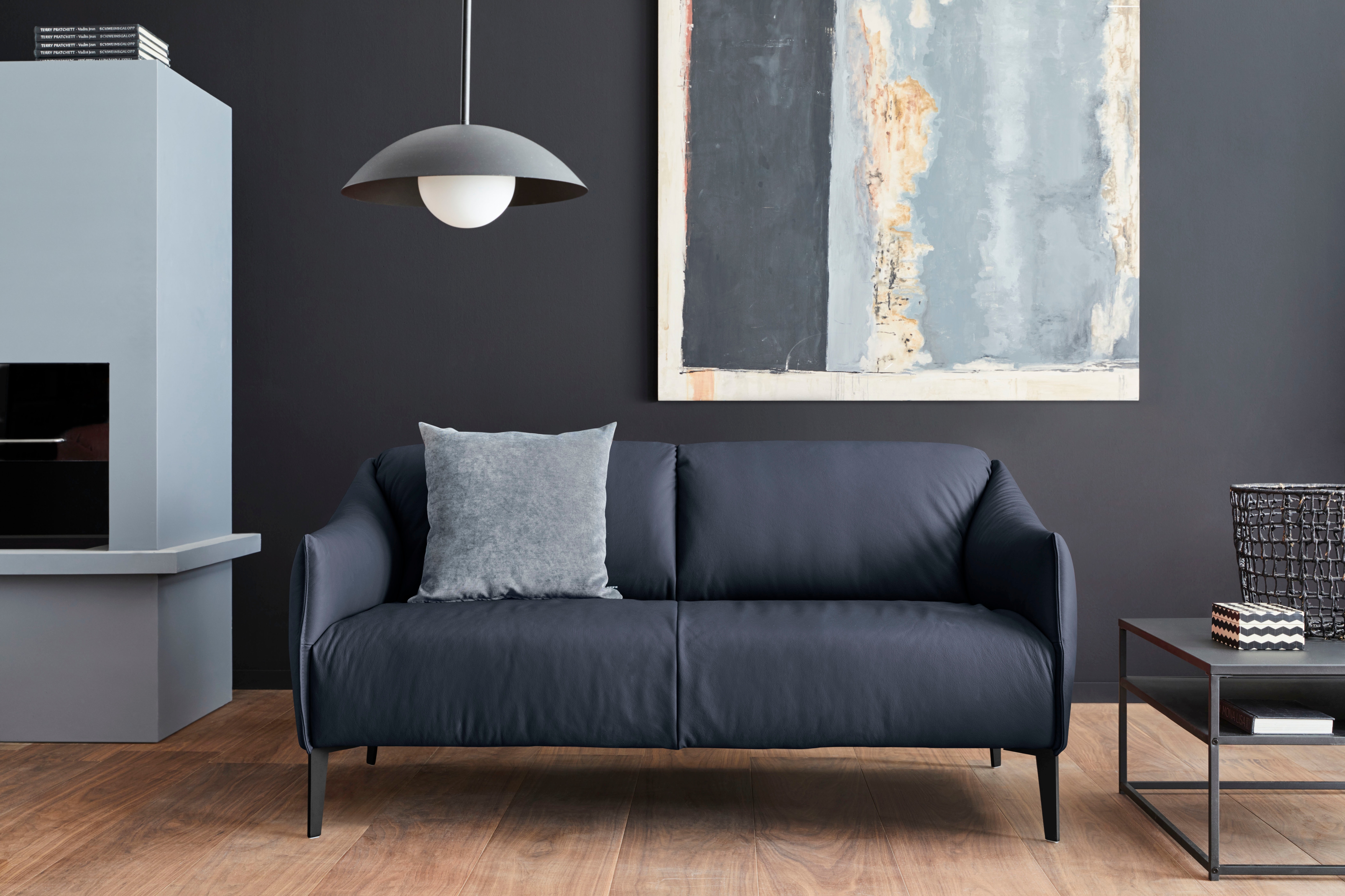 W.SCHILLIG 2,5-Sitzer "sally Designsofa, Loungesofa, bequem, schmale Armlehnen, Breite 174cm" mit Metall-Winkelfüßen in Schwarz pulverbeschichtet, Breite 174 cm