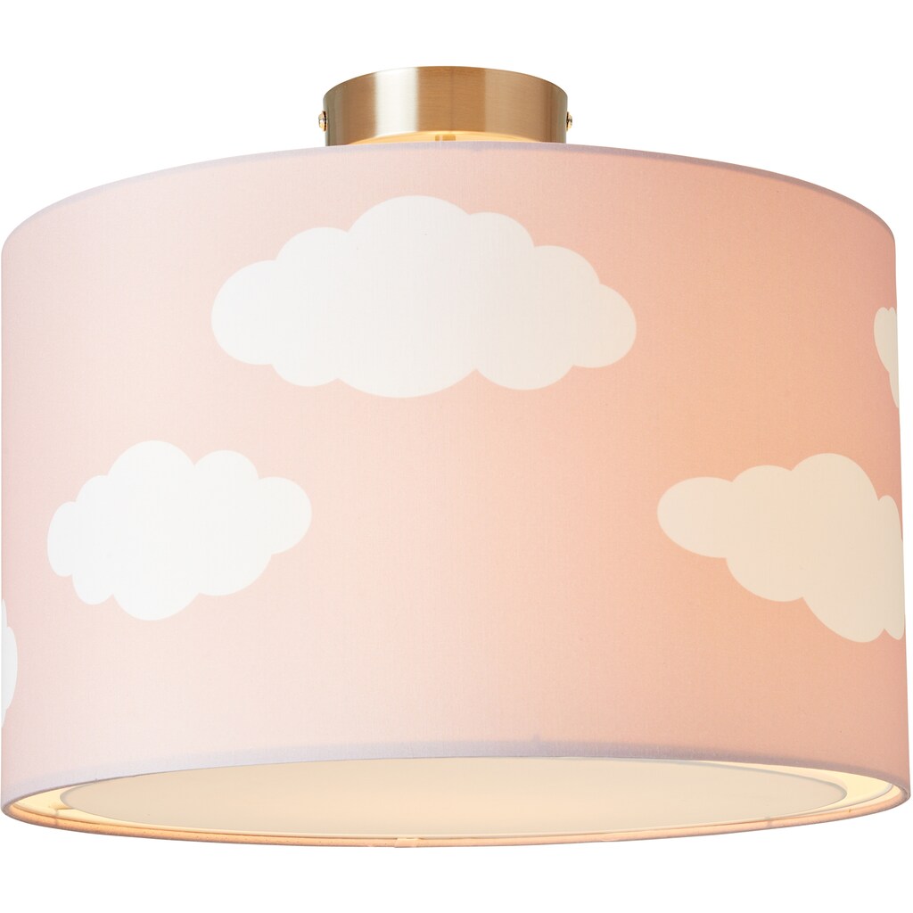 Lüttenhütt Deckenleuchte »Wulkje«, E27, Deckenlampe mit Wolken - Stoffschirm Ø 40 cm, rosa / weiß, Höhe 32 cm