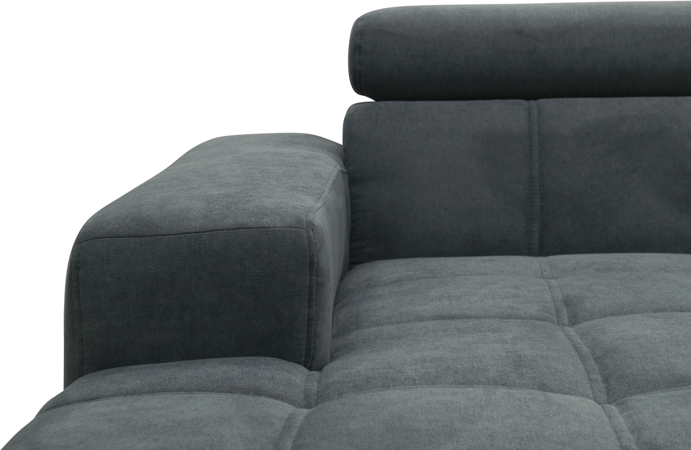 DOMO collection Ecksofa »Trento L-Form, mit Kufenfuß oder Einzelfuß«, wahlweise mit Kopfteilverstellung, Recamiere links/rechts bestellbar