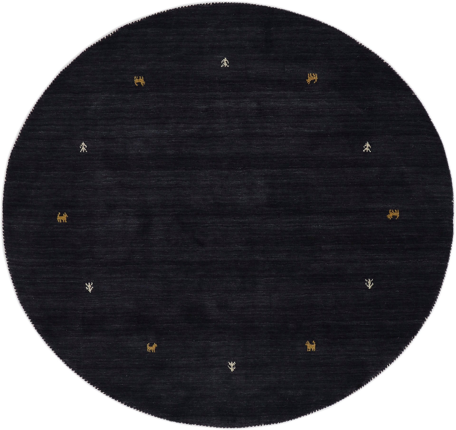 carpetfine 1100000002199 "Gabbeh Uni, auch als Läufer und Rund erhältlich" rund 15 mm Höhe reine Wolle, handgewebt, Gabbeh Loom Tiermotiv, große Farbauswahl