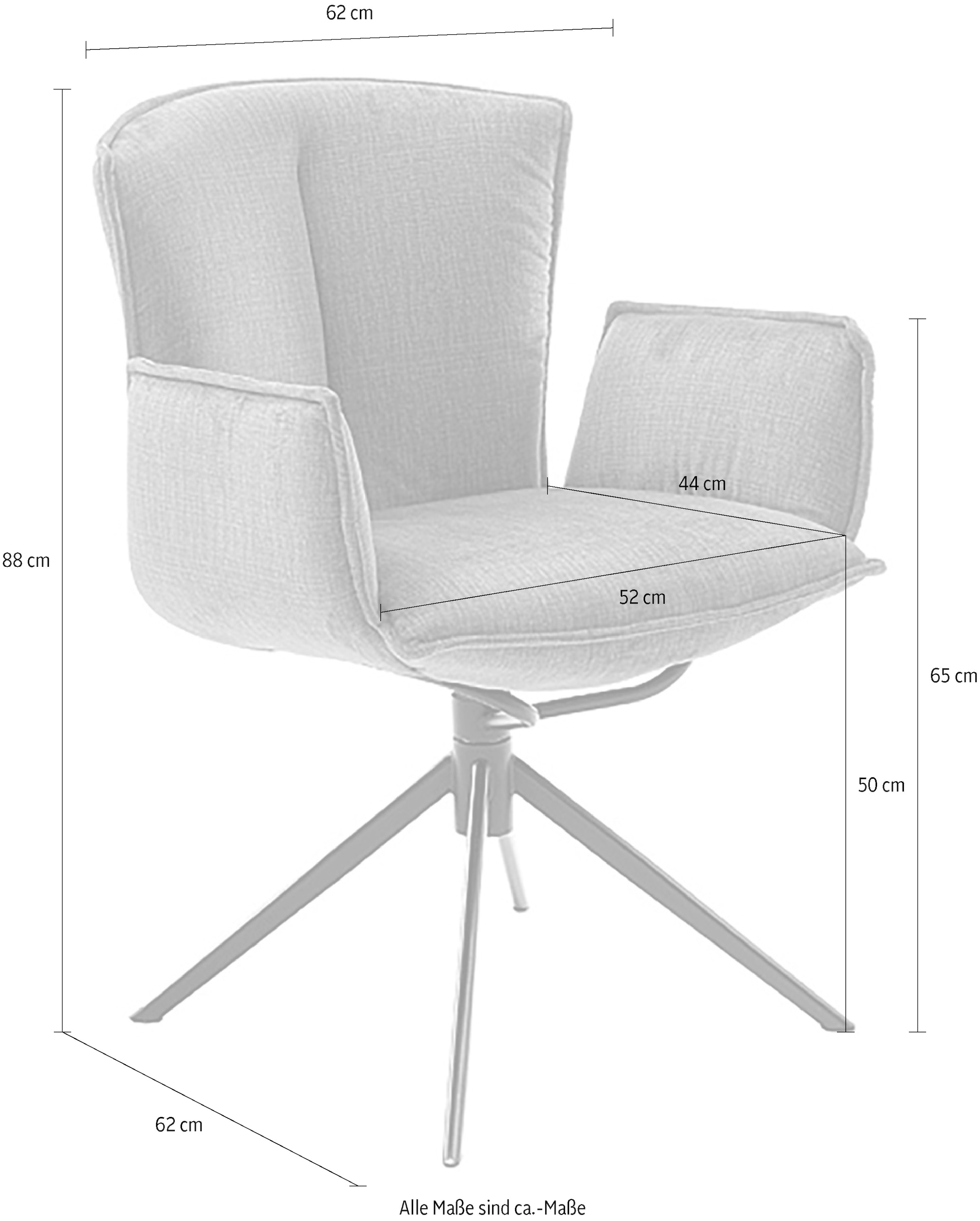 MCA furniture 4-Fußstuhl »NALON Esszimmerstuhl (2er Set) - Stuhl«, (Set), 2 St., Veloursstoff, 360° drehbar, Schwingfunktion, Metall, Veloursoptik, belastbar 120 kg