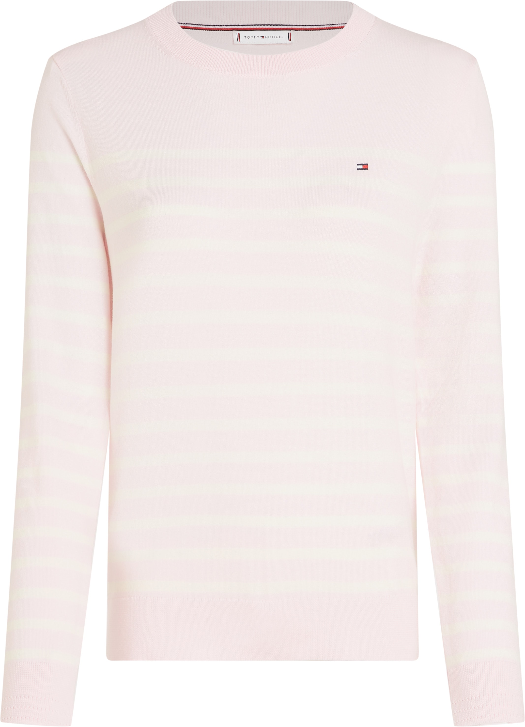 Tommy Hilfiger Rundhalspullover »CO JERSEY STITCH LS C-NK SWT«, mit Logostickerei