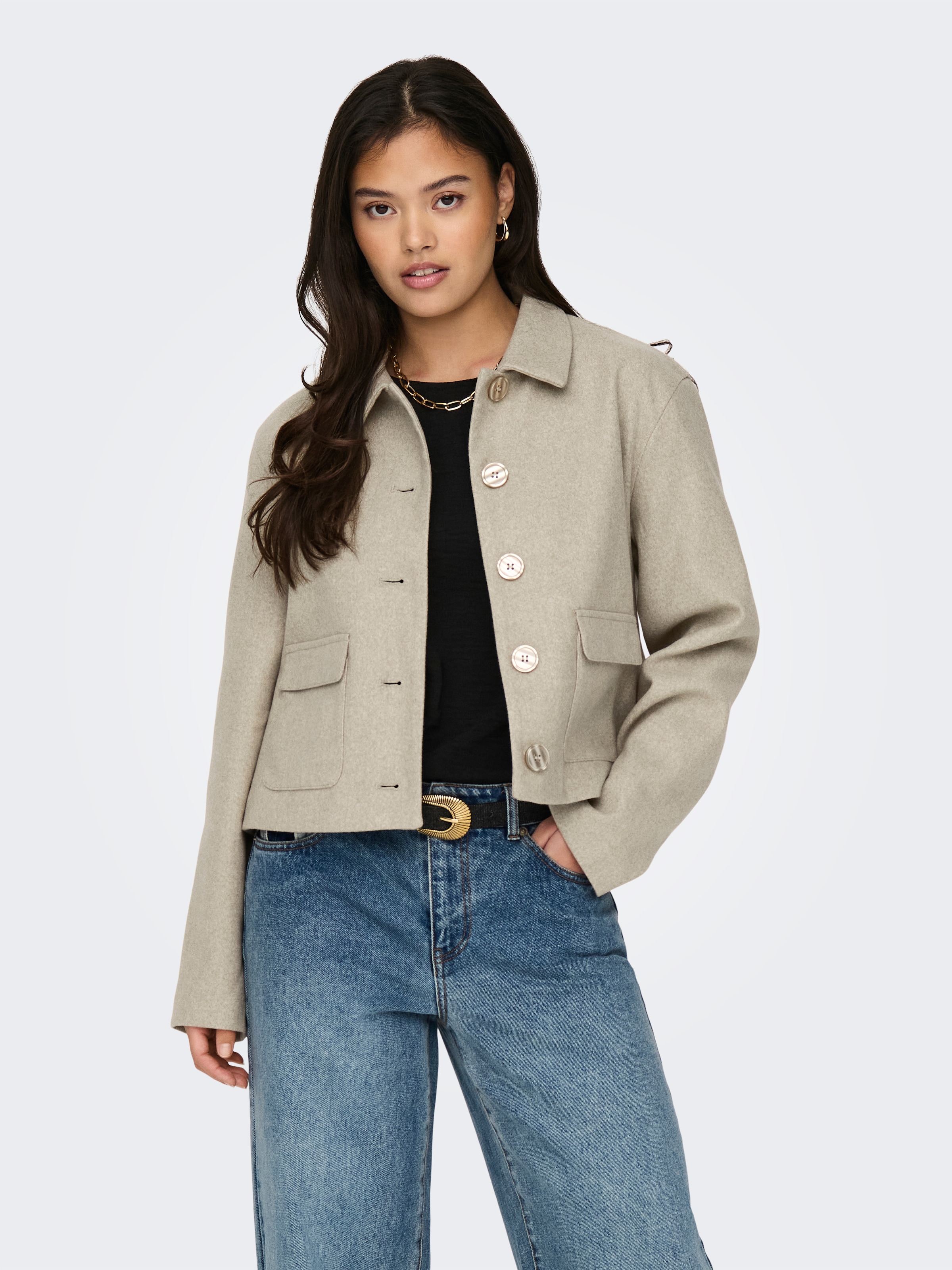 JDY Kurzjacke "JDYCALLIE LIFE SHORT JACKET OTW HAB NOOS" Kunstfaser günstig online kaufen