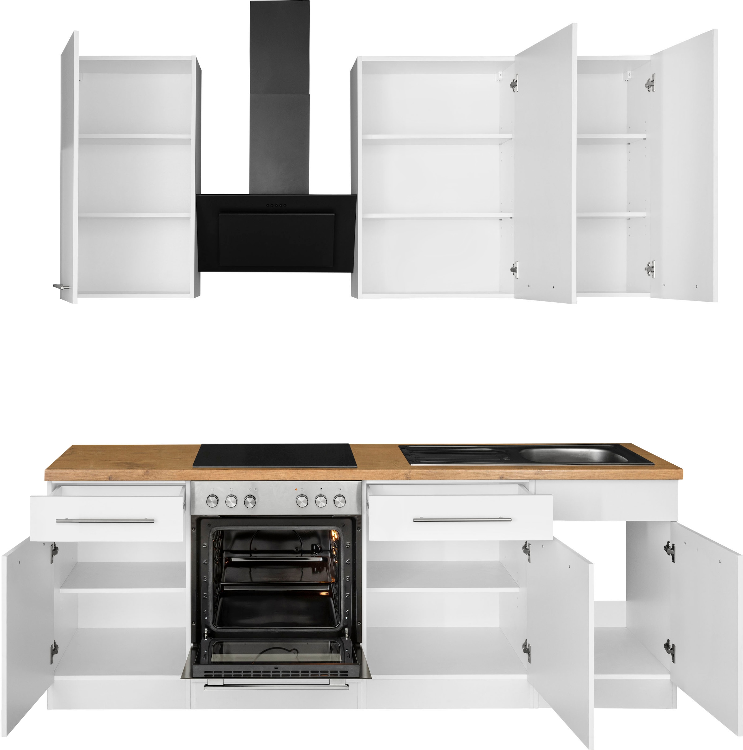 wiho Küchen Küchenzeile »Unna« ohne E-Geräte, Breite 220 cm