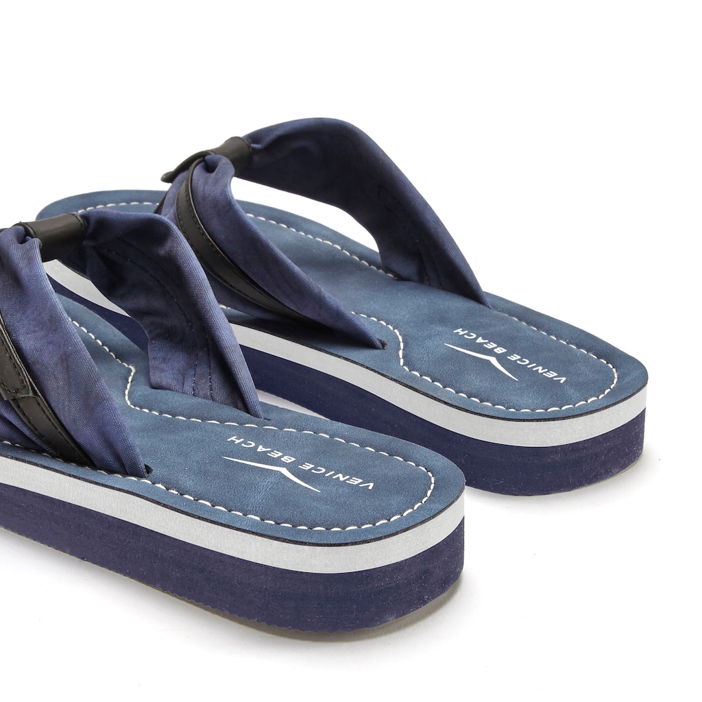 Venice Beach Badezehentrenner, Sandale, Pantolette, Badeschuh, Flip Flop mit modischem Print VEGAN