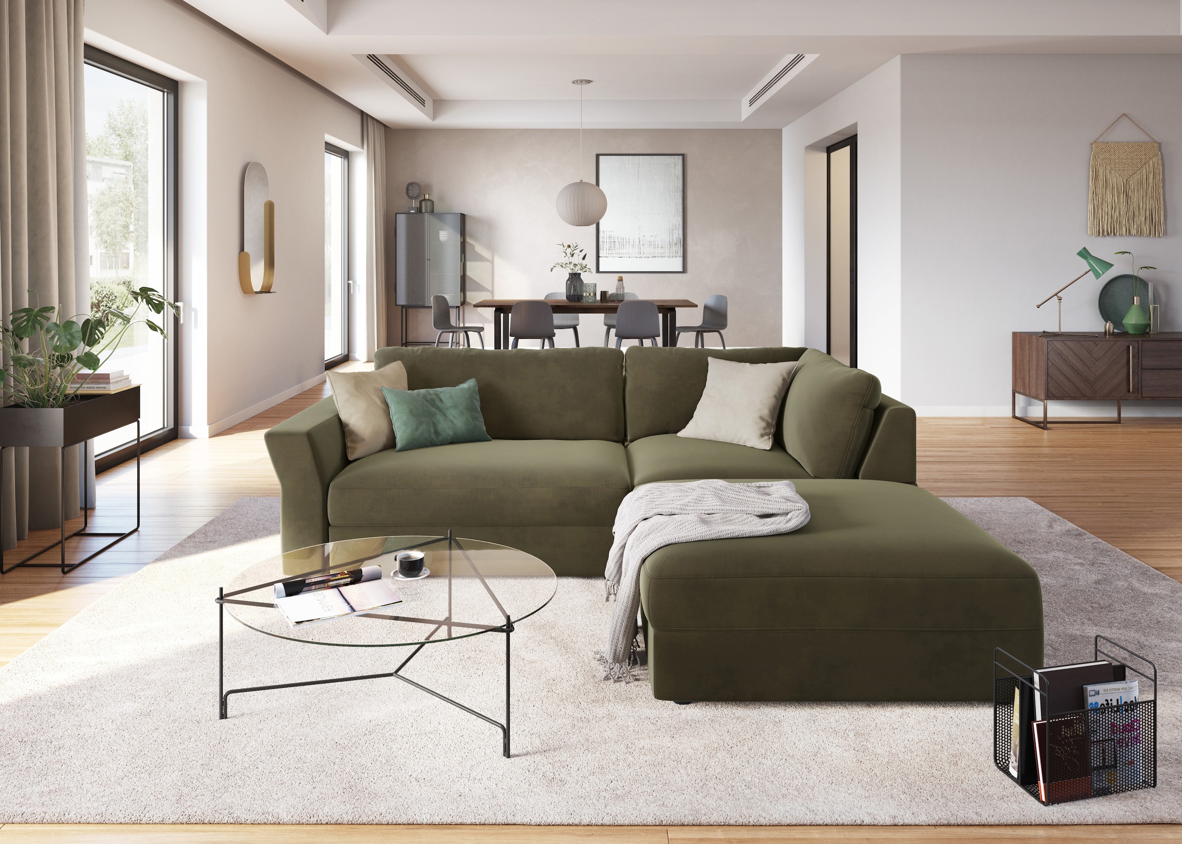 sit&more Ecksofa »Cadabra L-Form«, Breite 243 cm, inklusive Sitztiefenverstellung