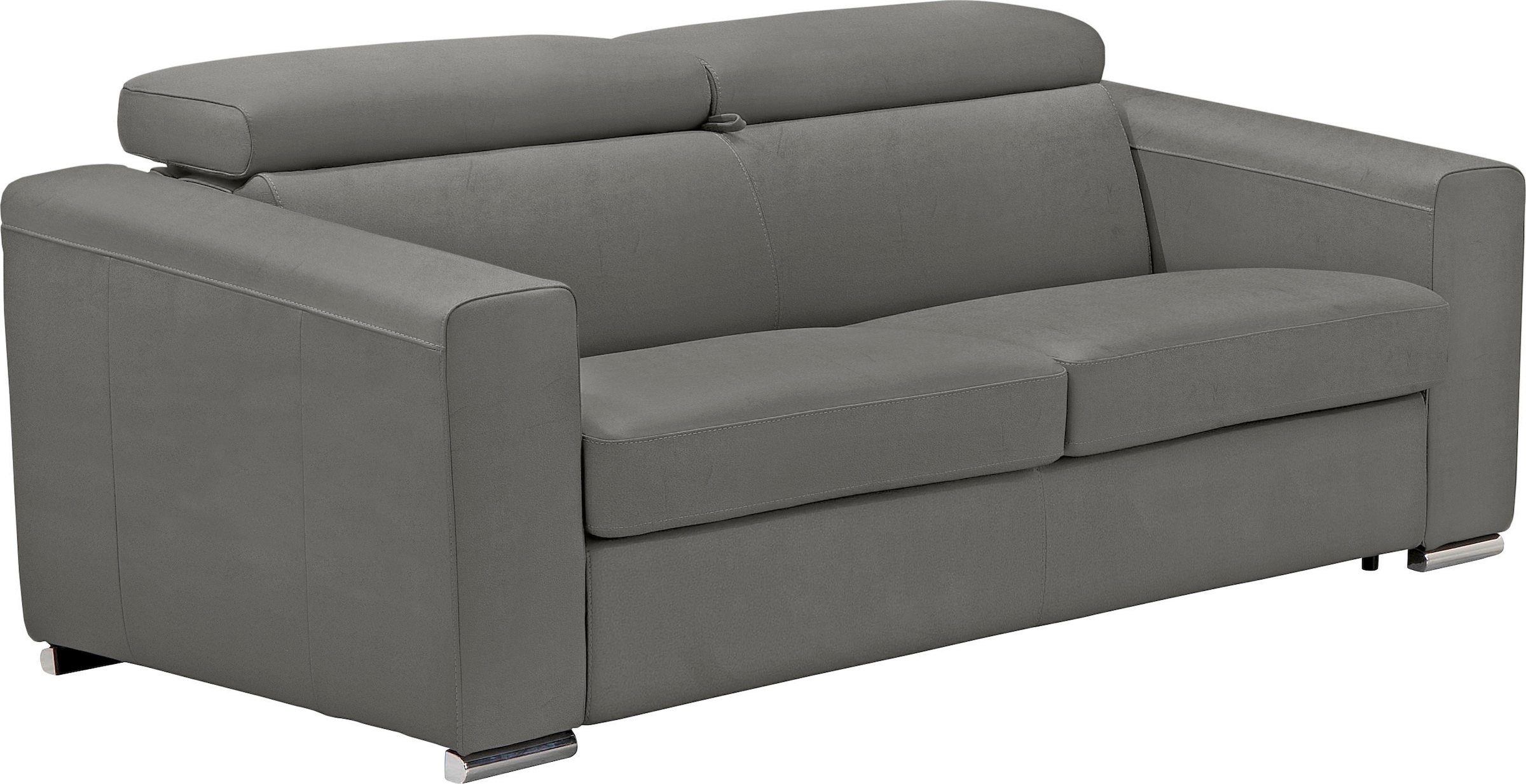 Egoitaliano Schlafsofa »Cabiria, Design und super Sitz- und Liegekomfort«, Sofa inkl. Schlaffunktion, Kopfteile verstellbar, mit Metallfüßen