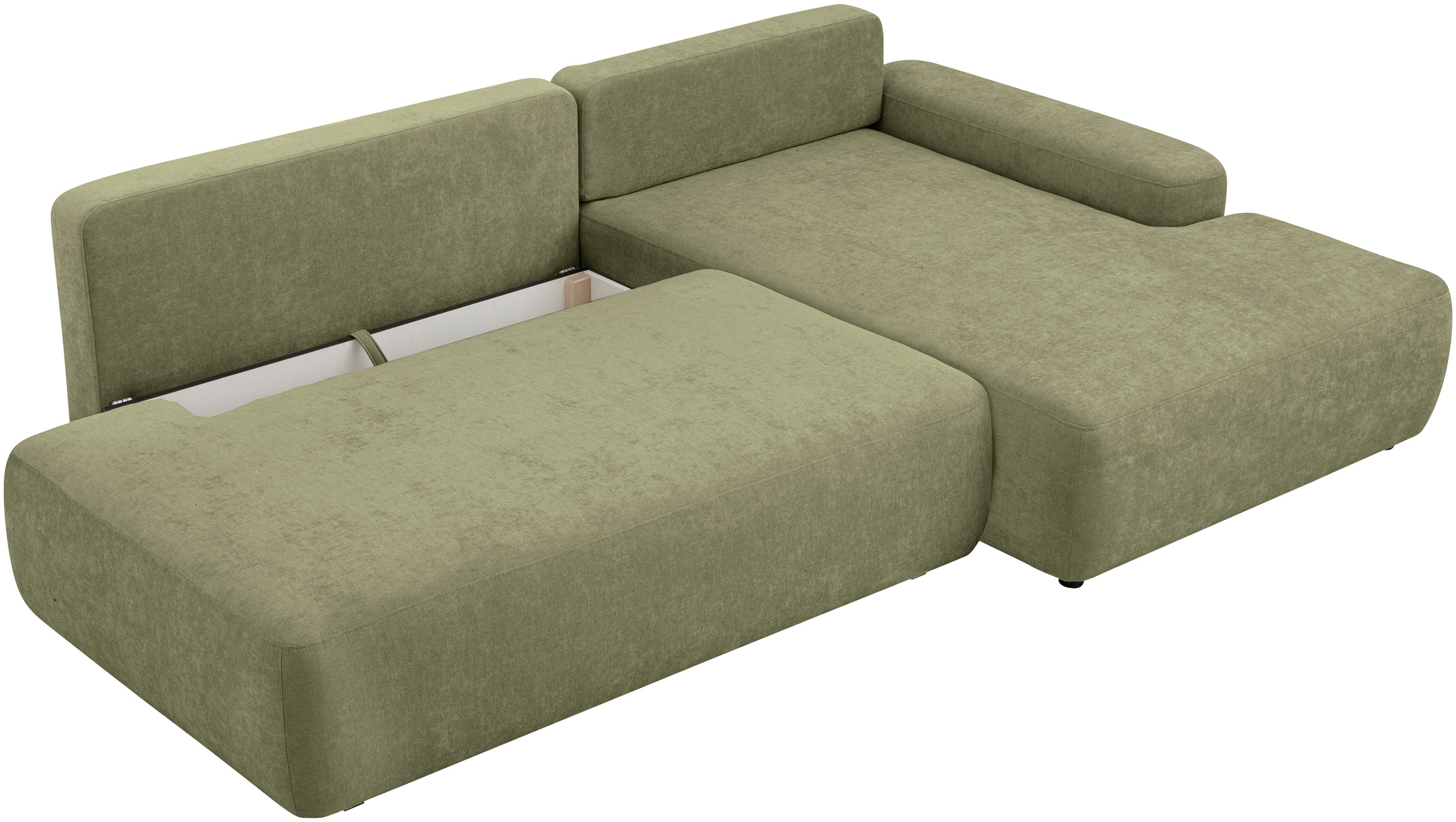 INOSIGN Ecksofa »TORGE, Schlafsofa Cord, Samtvelours u. Strukur fein, Couch in L-Form«, Schlaffunktion und Bettkasten, Liegefläche: 210x125 cm, neues Design