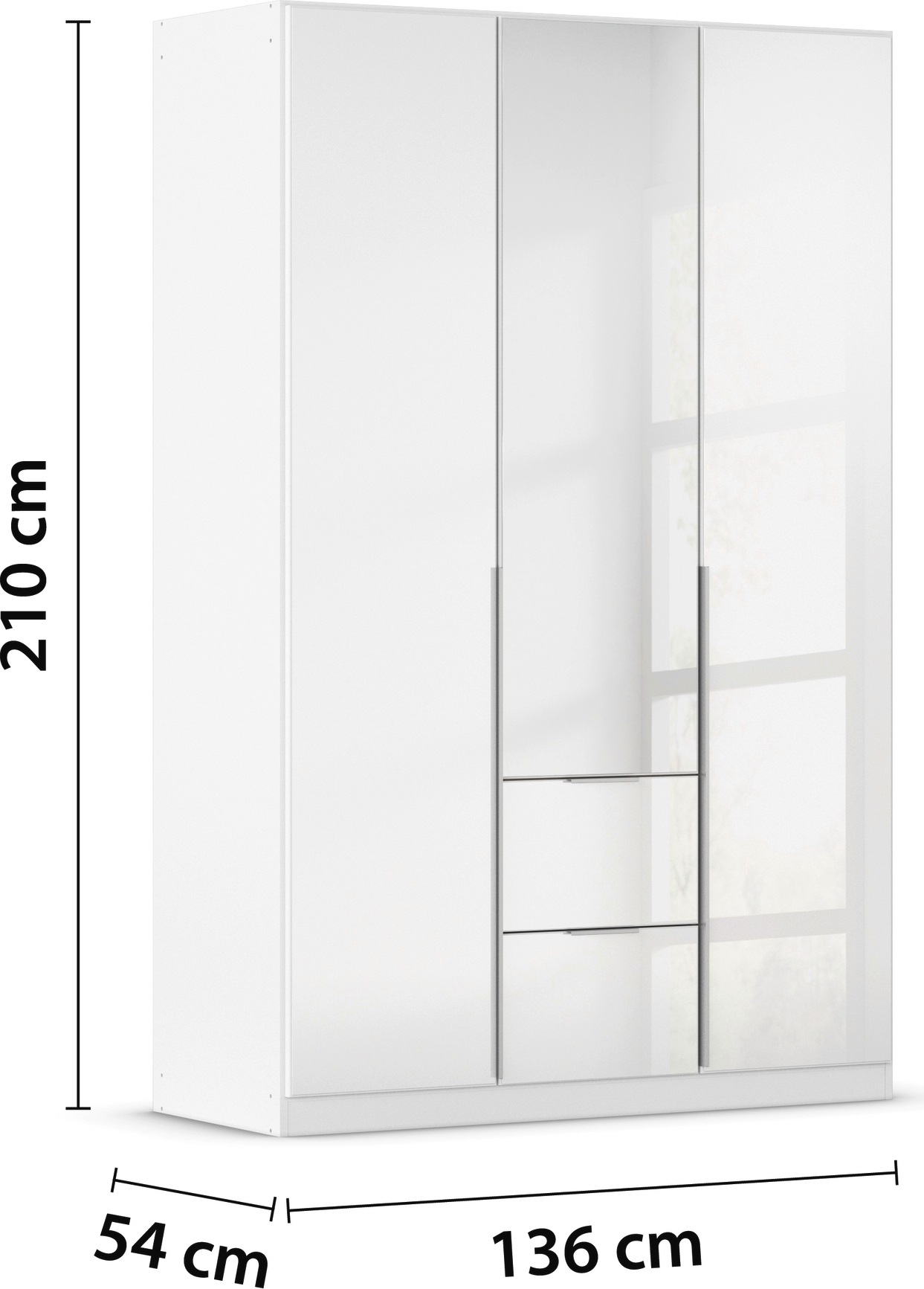 rauch Drehtürenschrank »Kleiderschrank Kleiderschränke Schrank Garderobe AGORDO mit Glasfront«, (in zwei Griff-Farben mit Glasfront), mit Außenschubkästen, in 6 Breiten und 2 Höhen MADE IN GERMANY