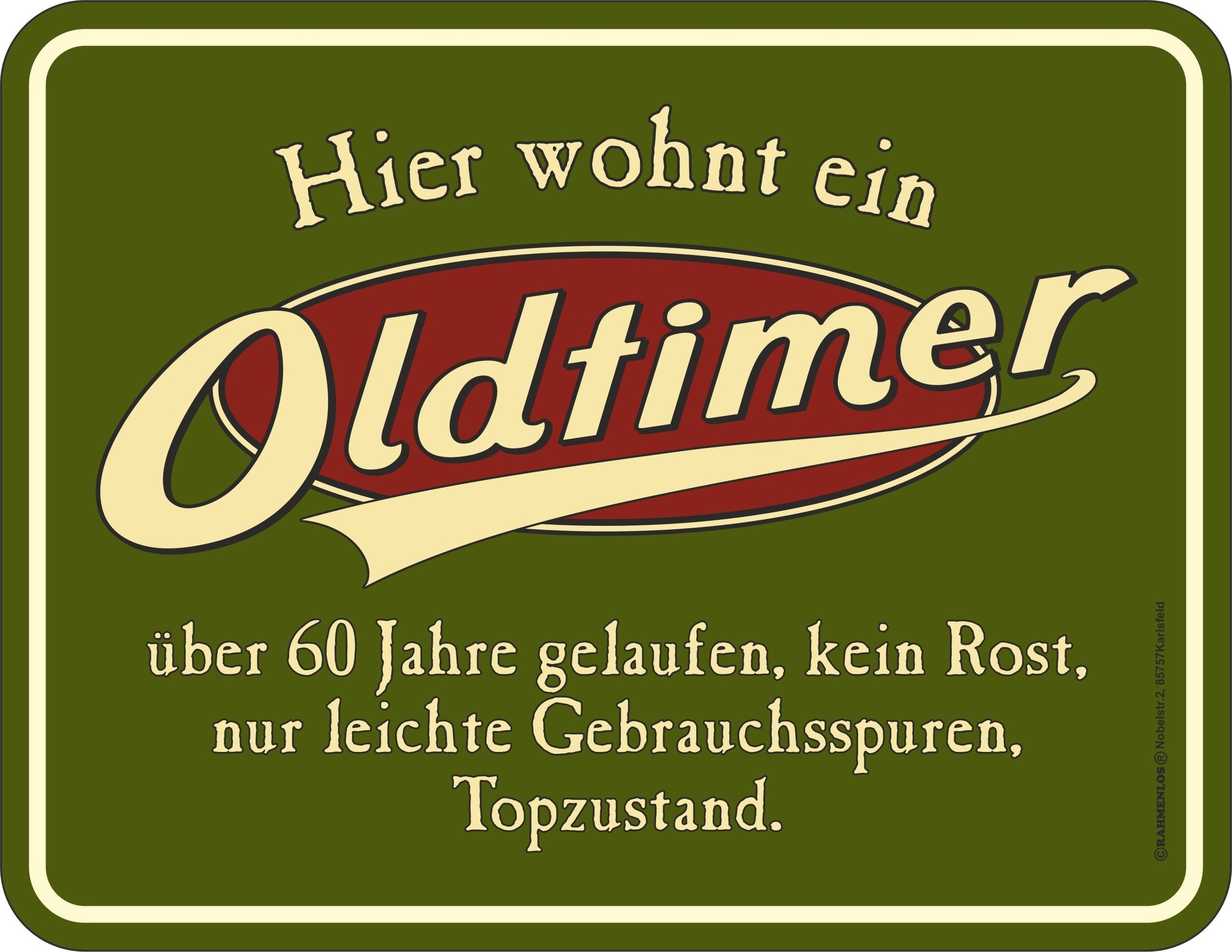 Rahmenlos Blechschild zum 60. Geburtstag kaufen BAUR