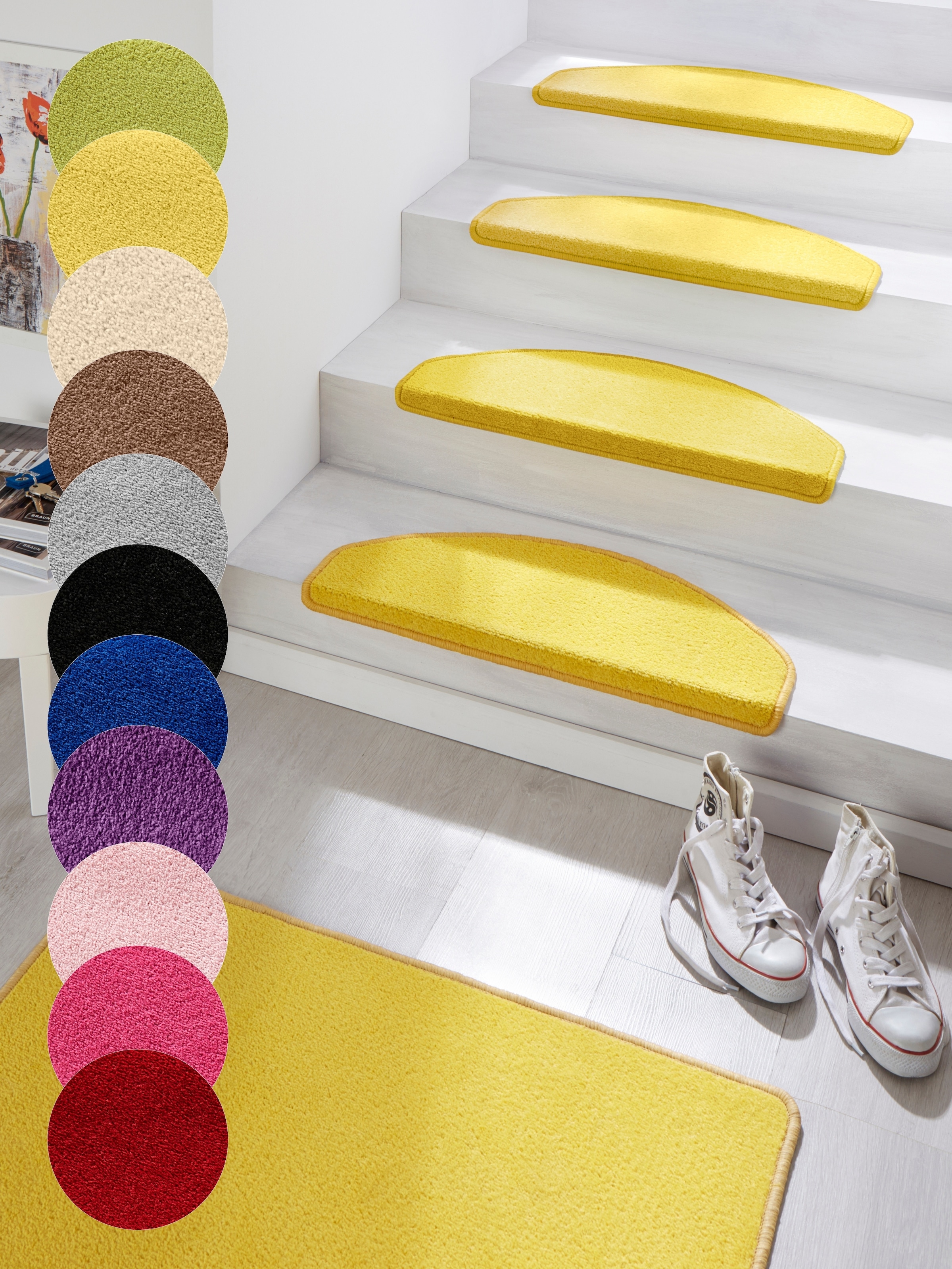 HANSE Home Stufenmatte "Fancy" halbrund 7 mm Höhe 15 Stück, Treppenmatten, günstig online kaufen