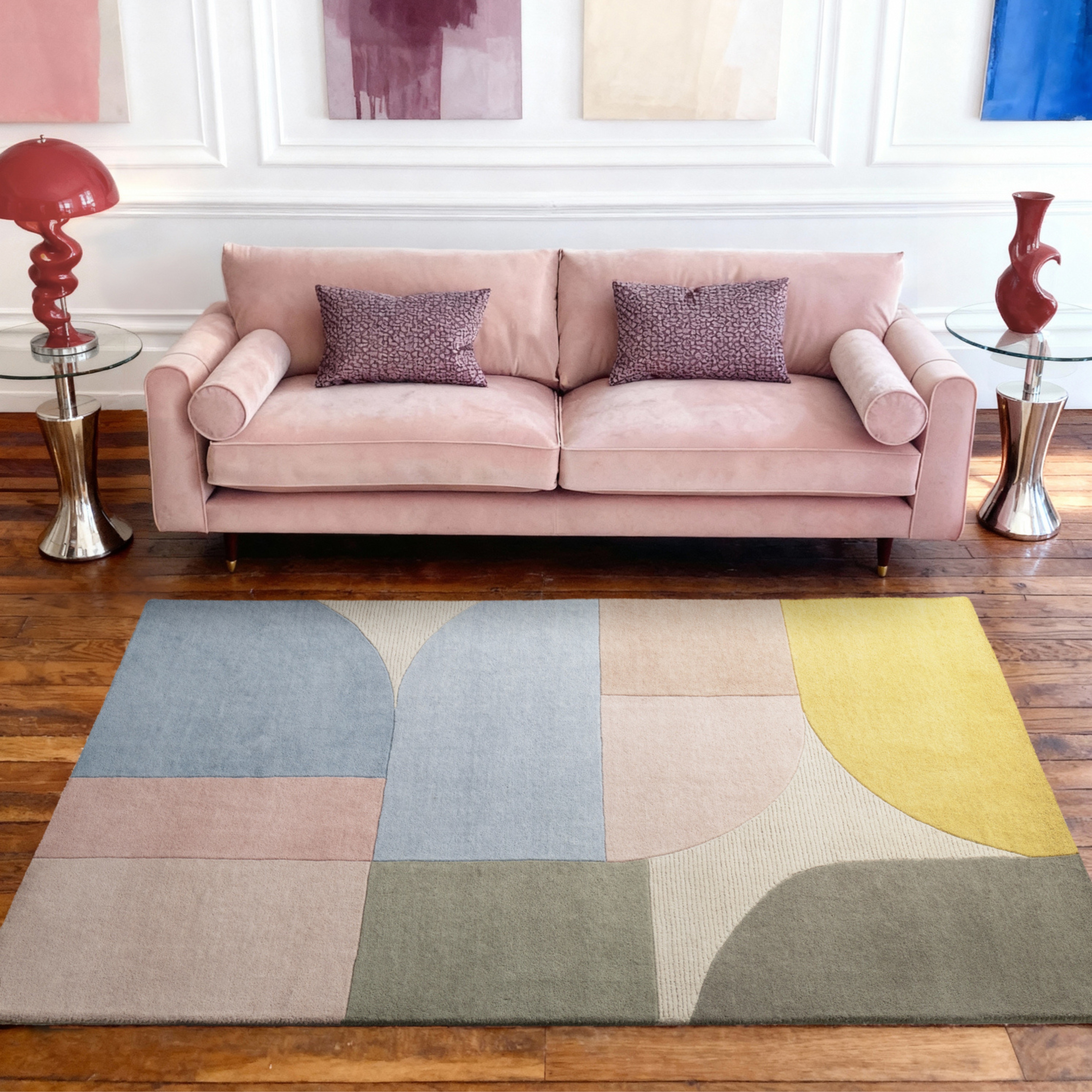 Ted Baker Wollteppich "Piccadilly" rechteckig 17 mm Höhe Wolle, Naturteppich, Handgemacht, Wohnzimmer, Schlafzimmer, bunt