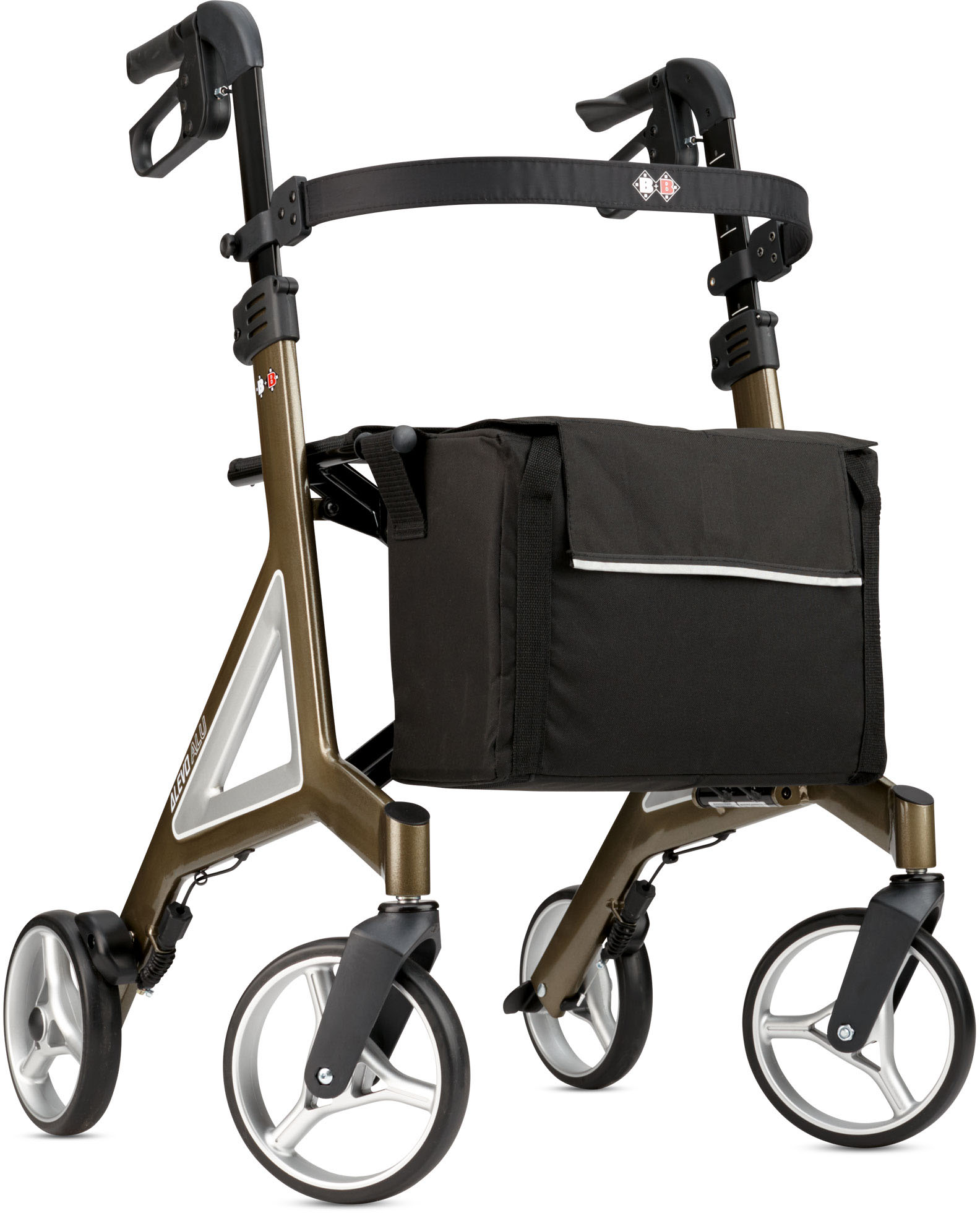 Thumbnail - Bischoff & Bischoff Rollator "Alevo Alu Rollator" faltbar - für drinnen und draußen, mit stabilem Sitz, Sitzhöhe 51 cm