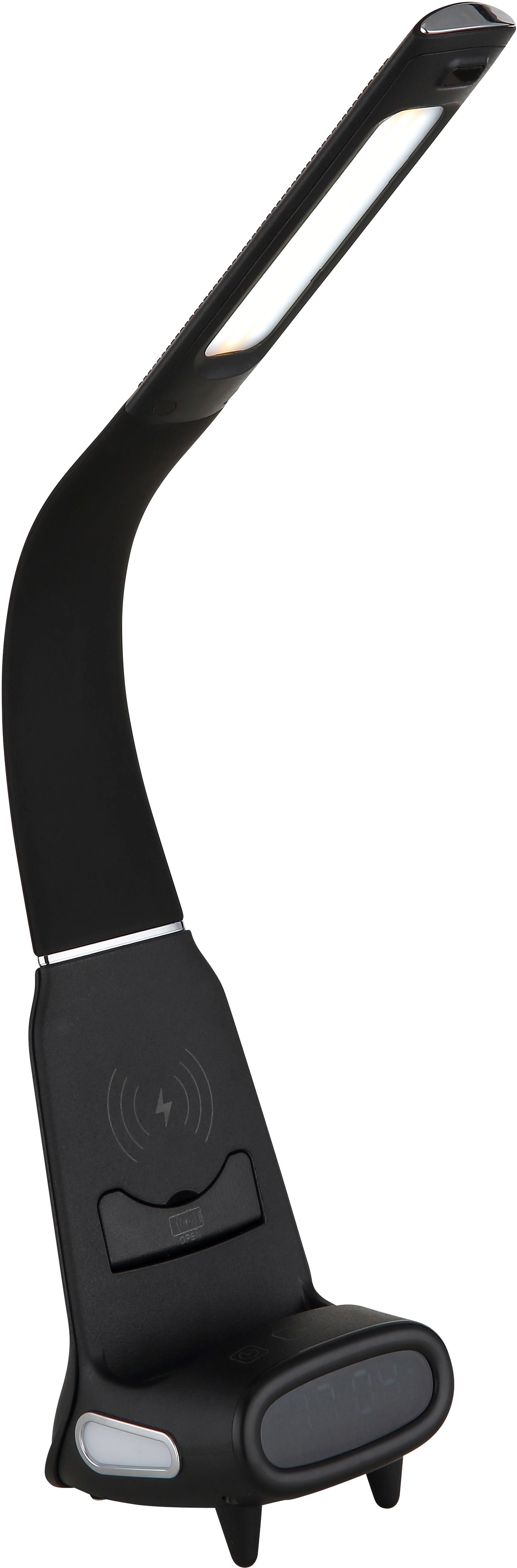 GLOBO LIGHTING Tischleuchte »MALIK« LED-Modul 1 Stk. Schwarze Tischleuchte mit Touchdimmer, Timer, Wireless Laden