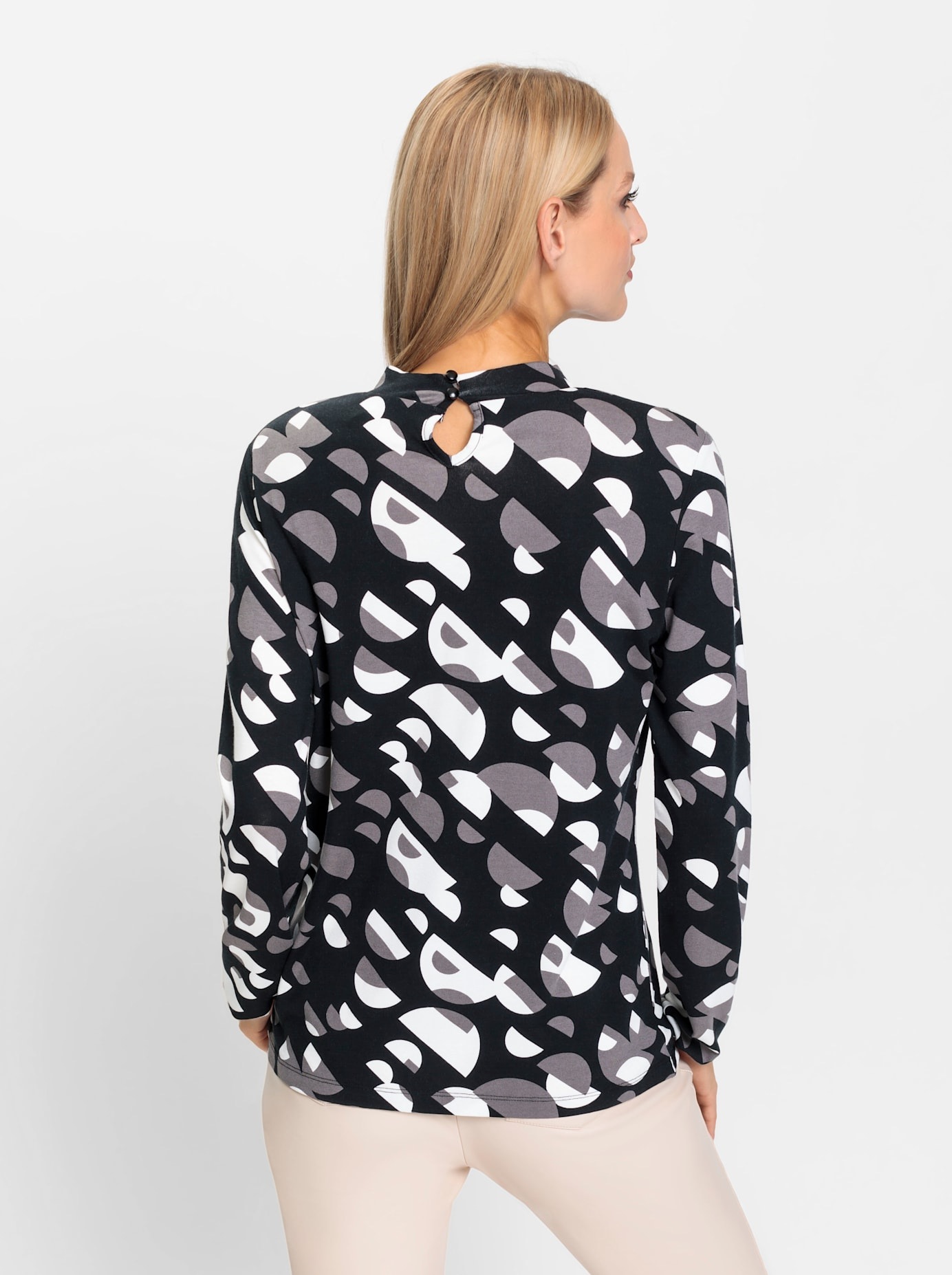 heine Stehkragenshirt »Druck-Shirt«, (1 tlg.)