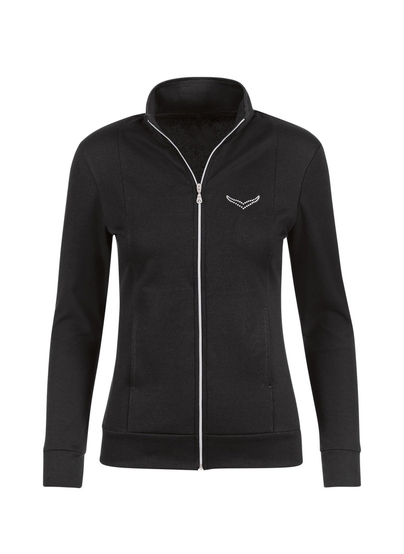 Trigema Sweatjacke "TRIGEMA Jacke veredelt mit Kristallsteinen" 1 Stk. günstig online kaufen