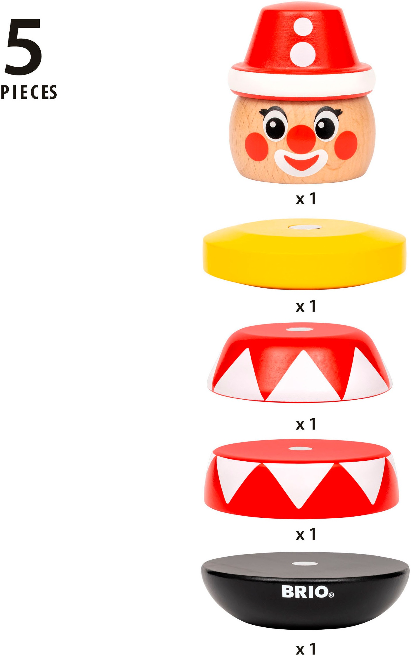 BRIO® Stapelspielzeug »Magnetischer Stapelclown«, FSC®-Holz aus gewissenhaft bewirtschafteten Wäldern
