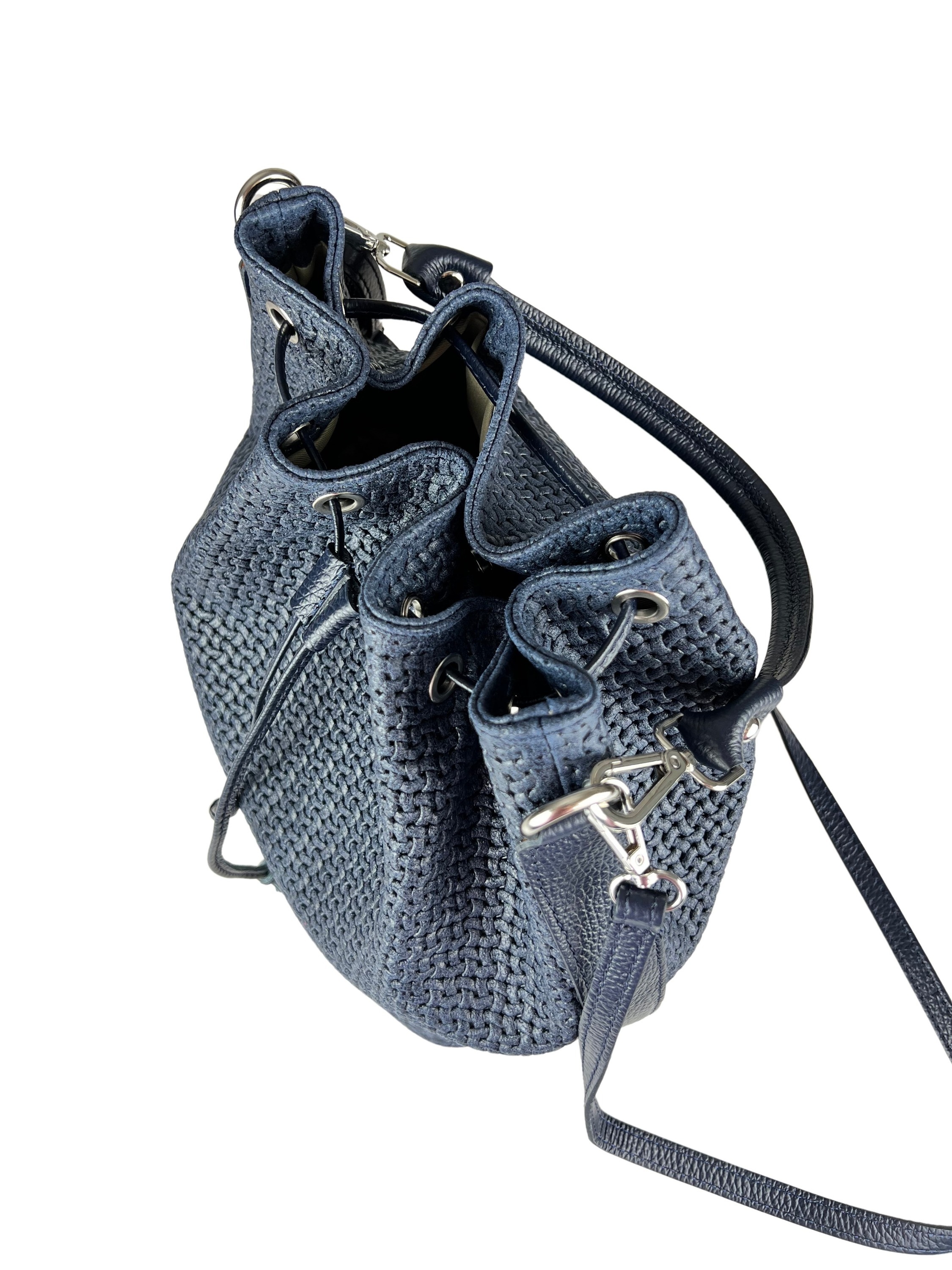 COLLEZIONE ALESSANDRO Schultertasche »Marine«, aus Leder, XL, dunkelblau