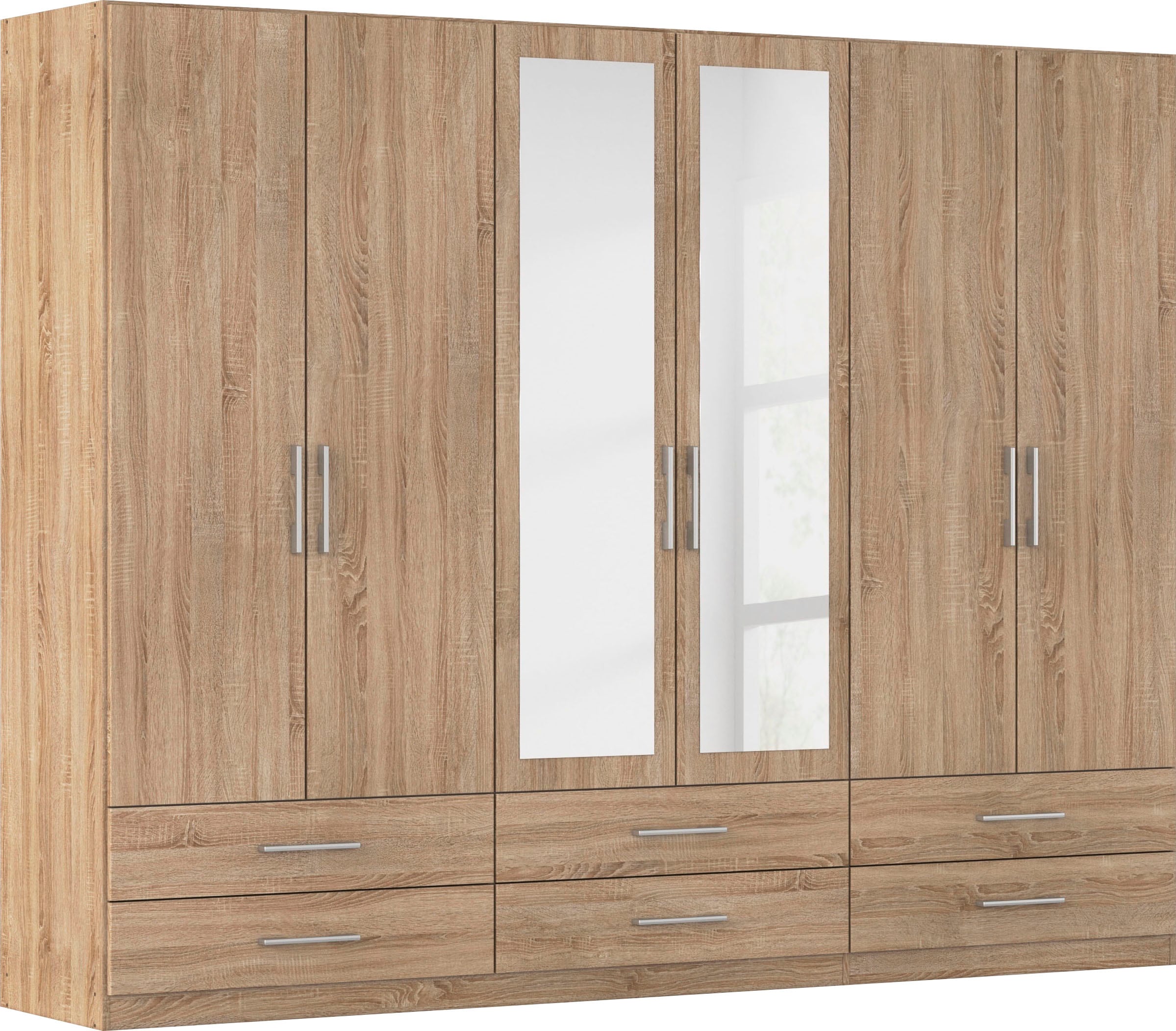 rauch Kleiderschrank "Schrank Garderobenschrank Mehrzweckschrank Schlafzimmer HERSBRUCK" 3 verschiedene Ausstattungen BASIC/CLASSIC/PREMIUM (inkl. SOFT-CLOSE), mit großzügigen Schubladen sowie Spiegeltüren MADE IN GERMANY
