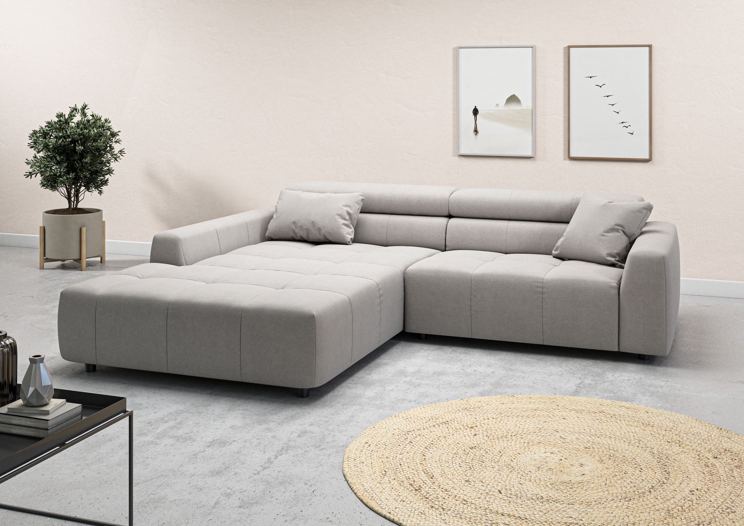 3C Candy Ecksofa "Denver auch mit Cord- und Easy care-Bezug, Kopfteilverste günstig online kaufen