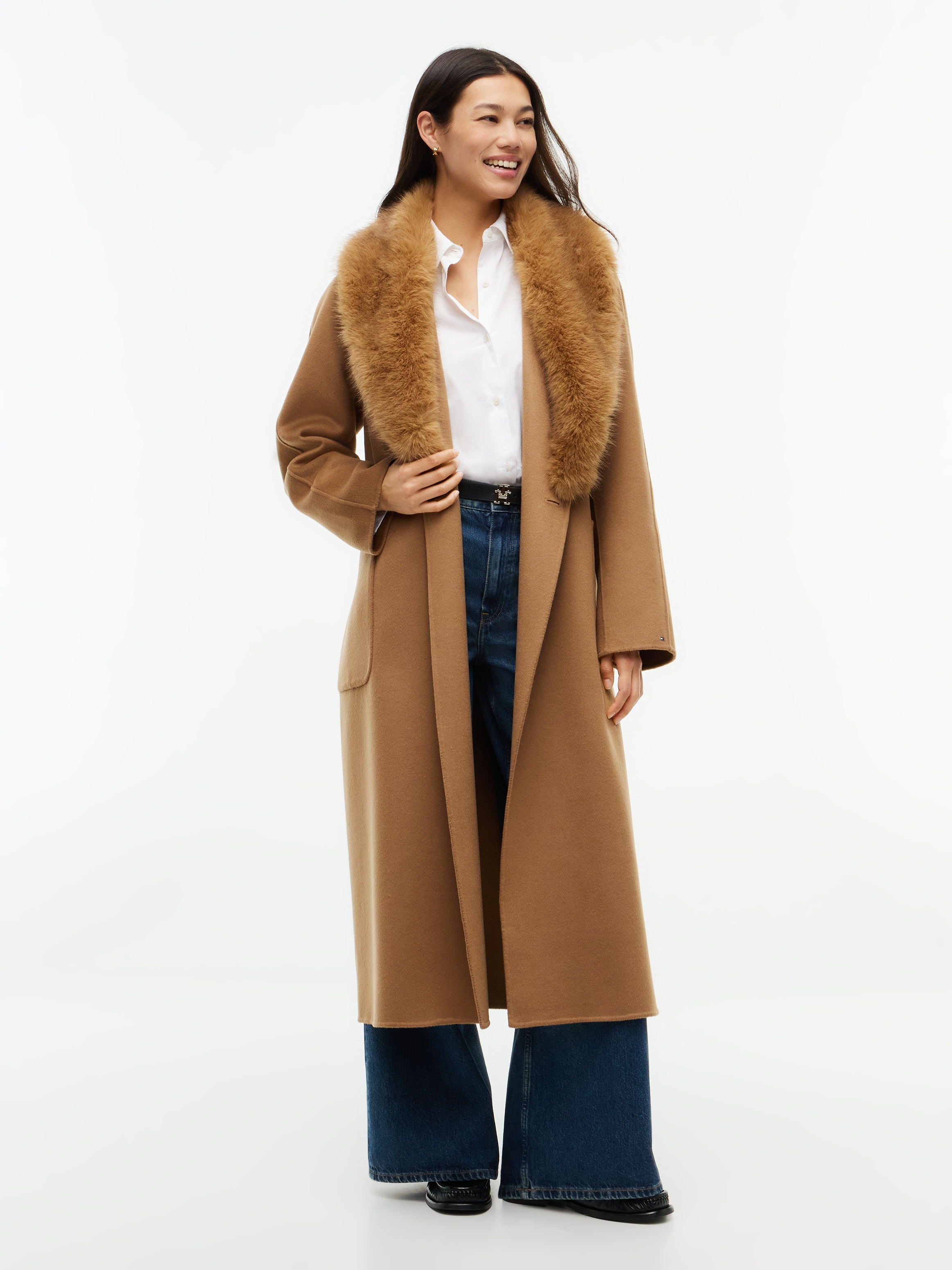 Tommy Hilfiger »DF WOOL REG BELTED COAT« Materialmix, mit Wolle