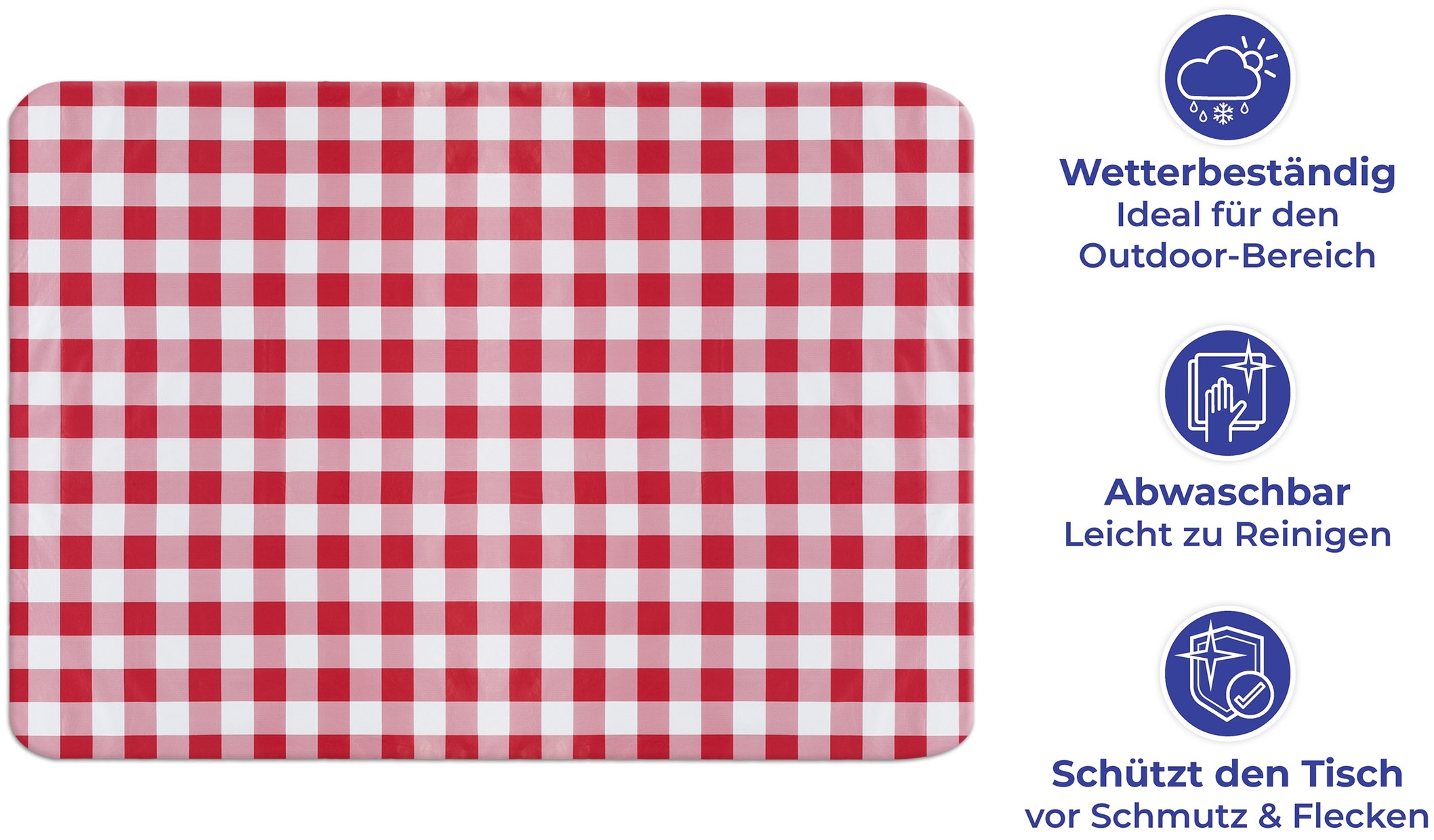 Maximex Tischdecke »Modell Karo rot«, abwaschbar, witterungsbeständig, ideal für Garten- und Campingtisch