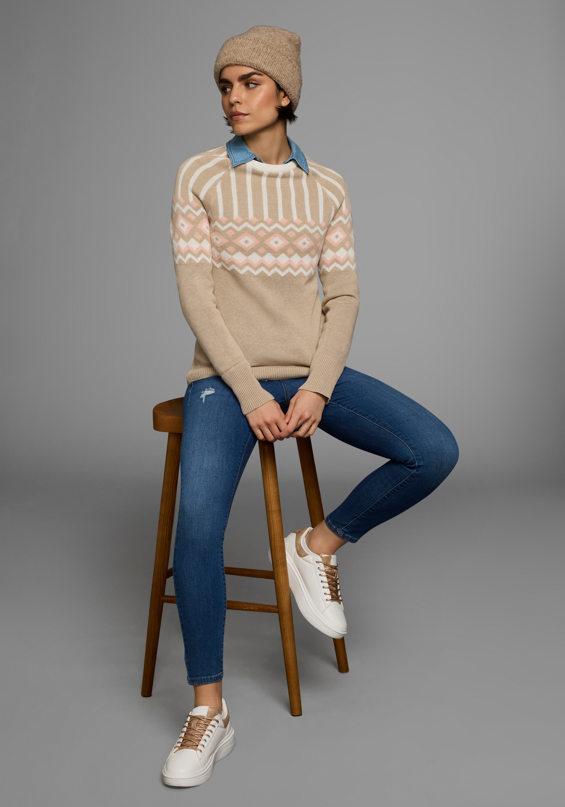 AJC Jacquardpullover, mit Norwegermuster in verschiedenen Farbvarianten