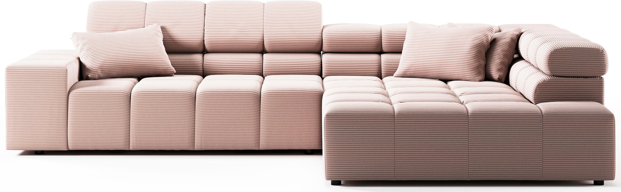 INOSIGN Ecksofa »Ancona incl. Kopfteilverstellung, Zierkissen Breite 319cm, L-Form«, wahlweise motorische Sitztiefenverstellung, auch in Cord + Easy Care