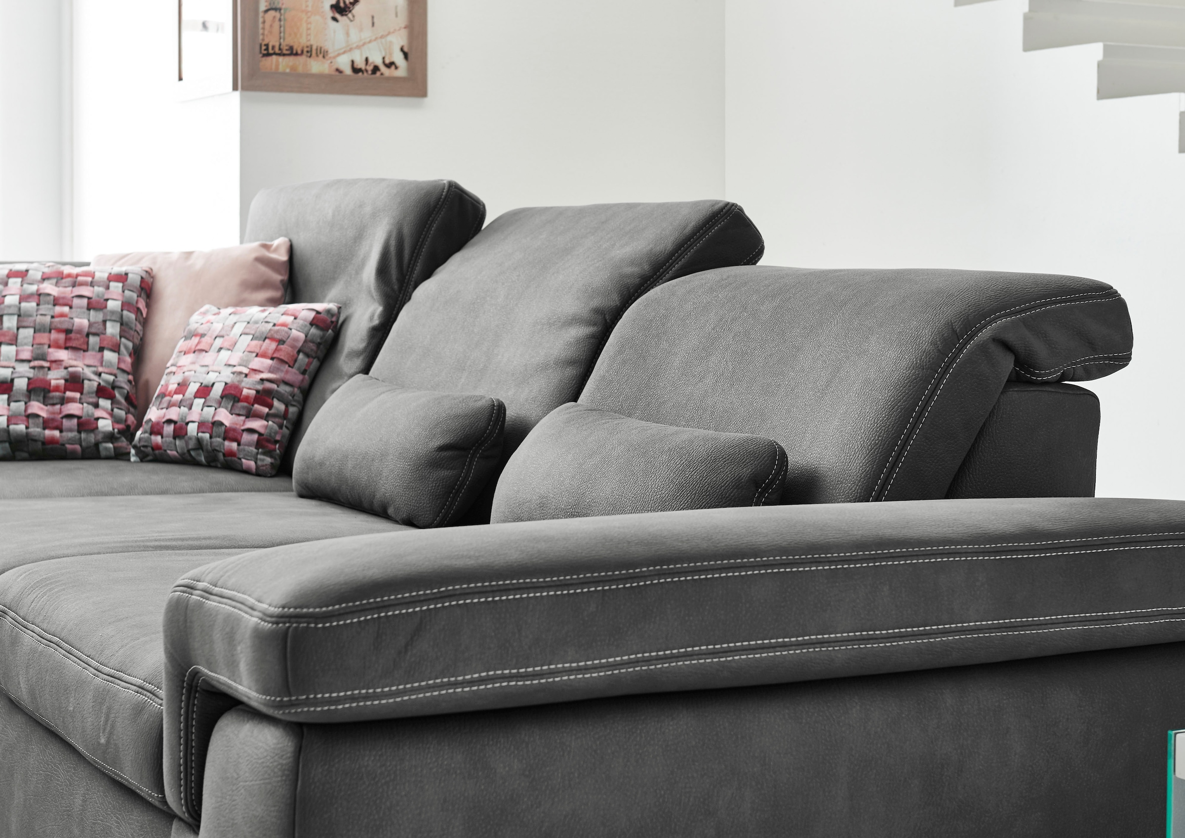 Die PlanBar Ecksofa »MP-IN17041 L-Form«, Sitztiefenverstellung, optional mit Kopfteilverstellung & Bettfunktion