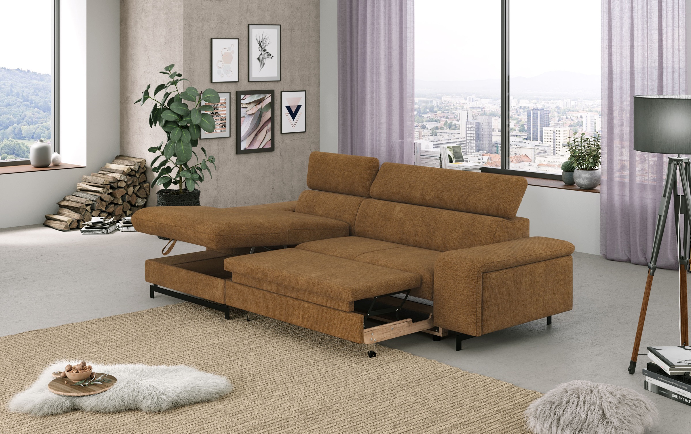 COTTA Ecksofa "Emma L-Form", mit Kopfteilverstellung, wahlweise mit Bettfun günstig online kaufen