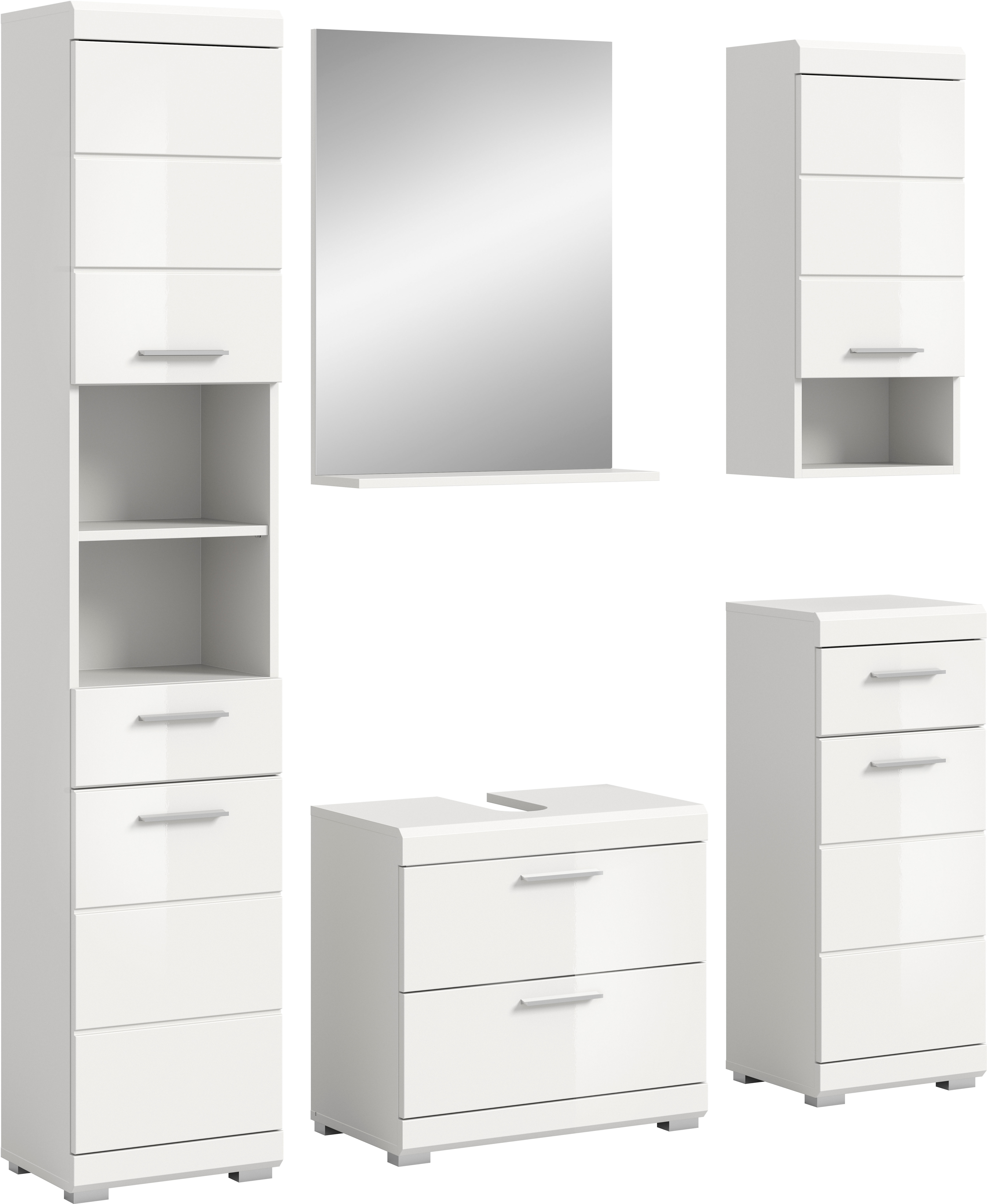 welltime Badmöbel-Set "Siena, 5 teilig, bestehend aus:" Set, TOPSELLER, 5 Stk. tlg.