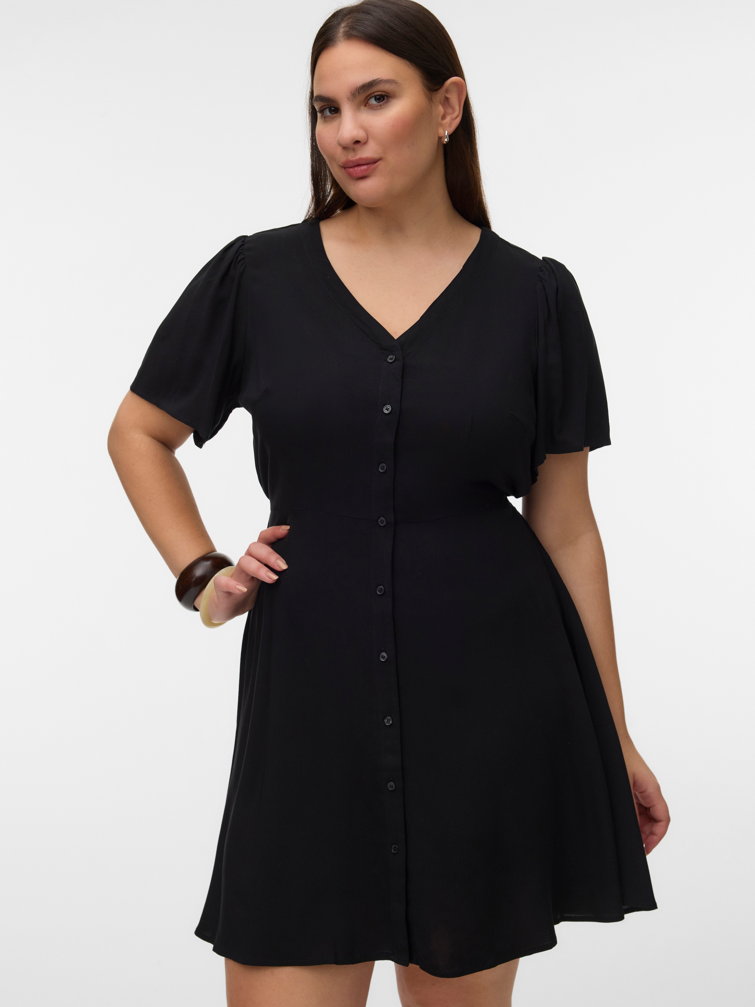 Vero Moda Curve Minikleid "VMCALBA SS SHORT DRESS WVN NOOS CUR" Viskose, re günstig online kaufen