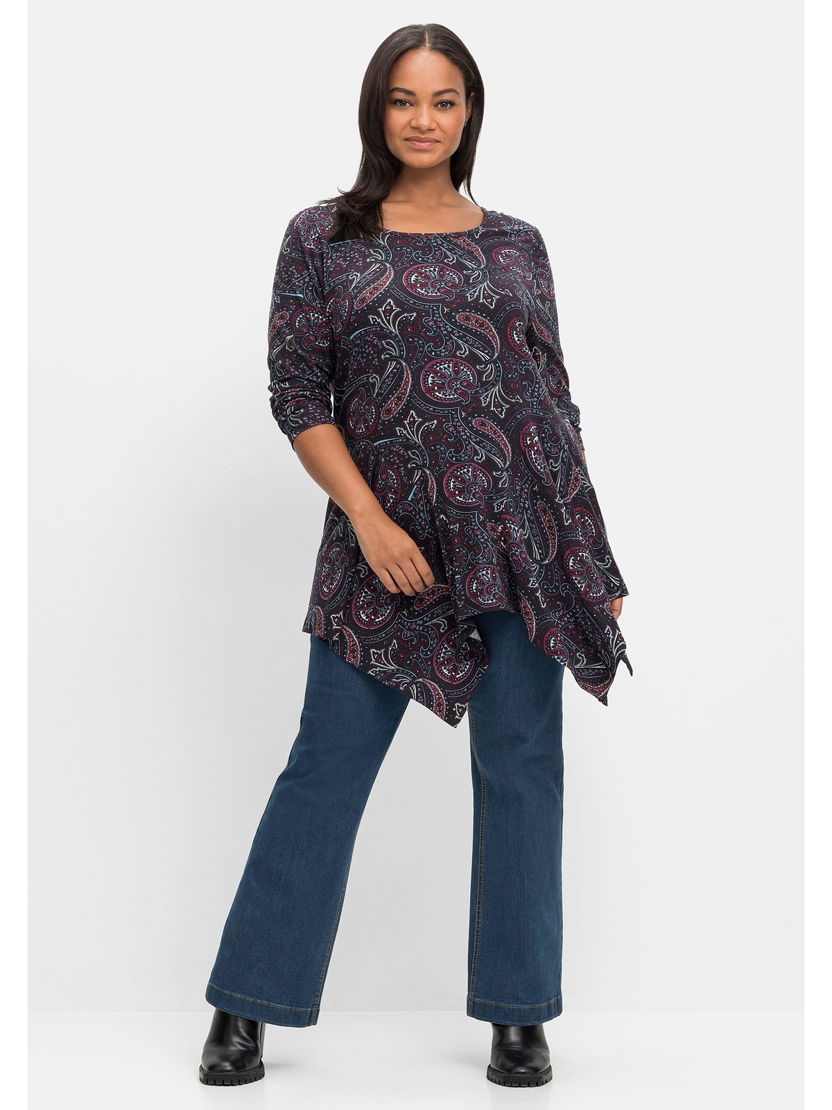 sheego by Joe Browns Langarmshirt »Große Größen«, in Longform, mit  Paisley-Print für bestellen | BAUR