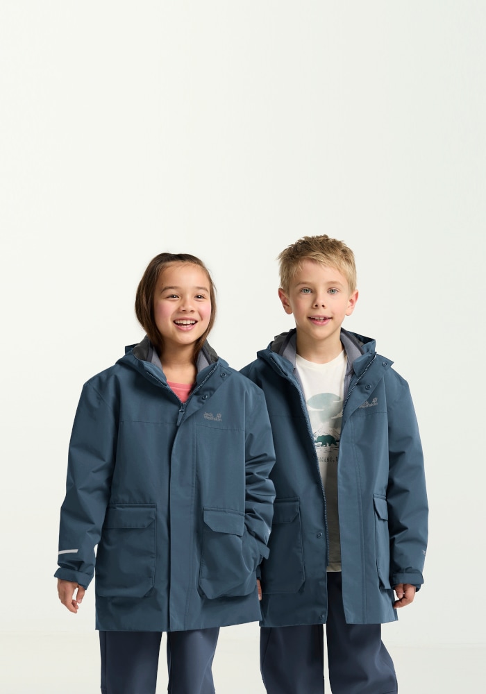 Jack Wolfskin 3-in-1-Funktionsjacke »3IN1 CANVEY KIDS« mit Kapuze 3-in-1 Kinderjacke, warm, wasserdicht