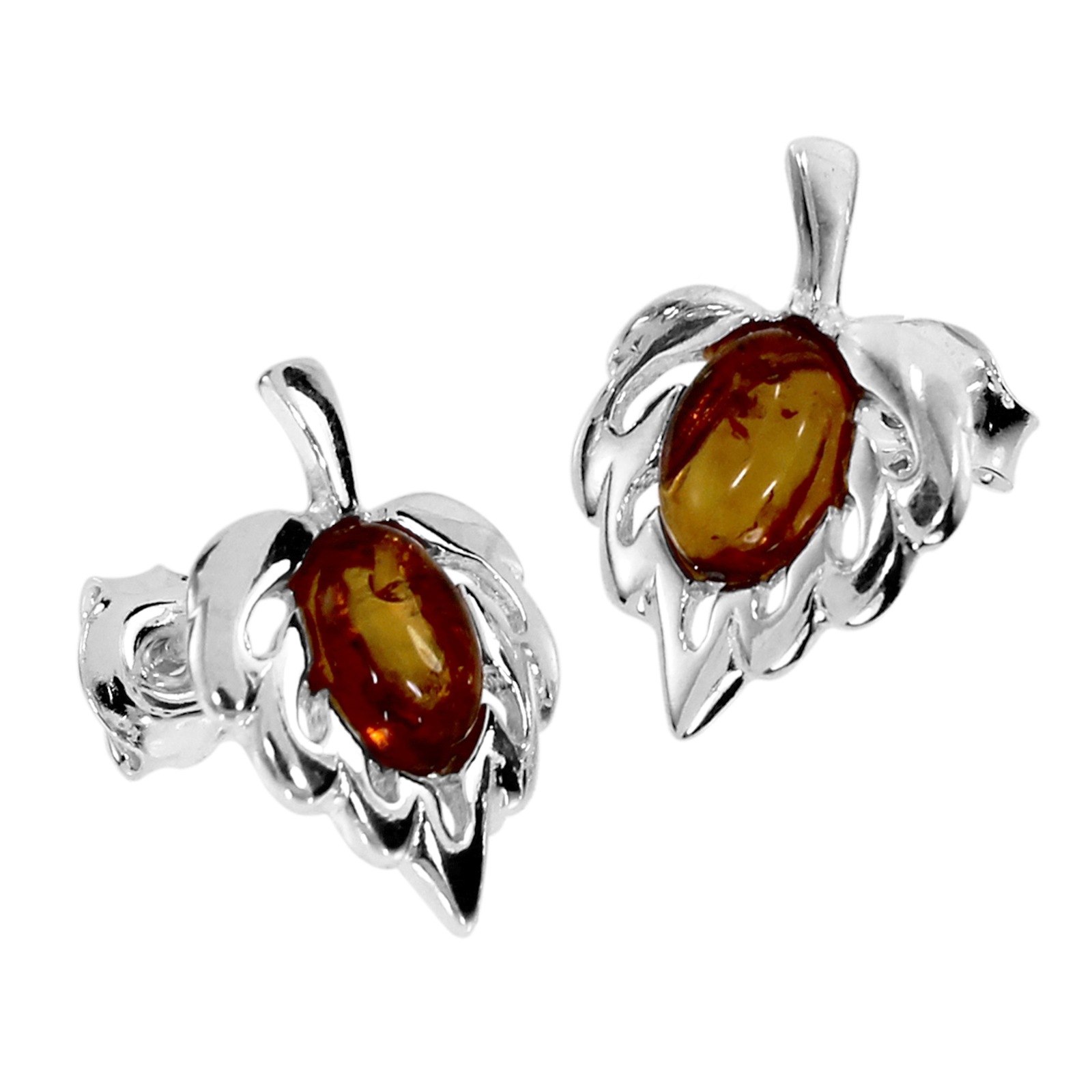 OSTSEE-SCHMUCK Damen Paar Ohrstecker "Ostsee-Schmuck Ohrstecker Fabina Ohrstecker Fabina", 16 x 10mm, Silber 925 (Sterlingsilber), weiß, Silber 925