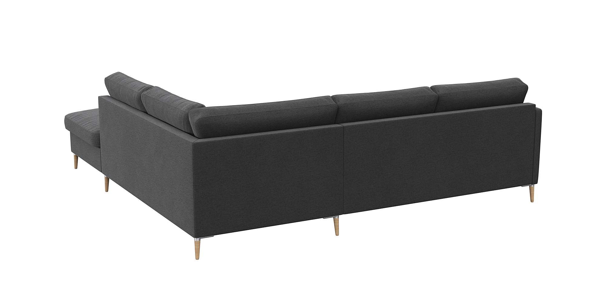 FLEXLUX Ecksofa »Fiore, L-Form, super bequem durch Kaltschaum im Sitz«, schmale Armlehnen, Füße Alu/Eiche, B/T 234/225 cm