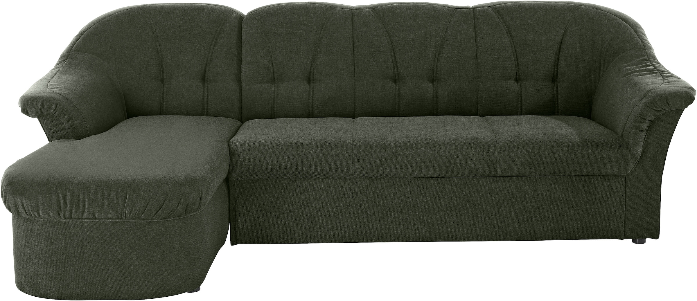 DOMO collection Ecksofa "Pegnitz, elegante Rückensteppung, komfortabel, Breite 238cm, L-Form" wahlweise mit Bettfunktion