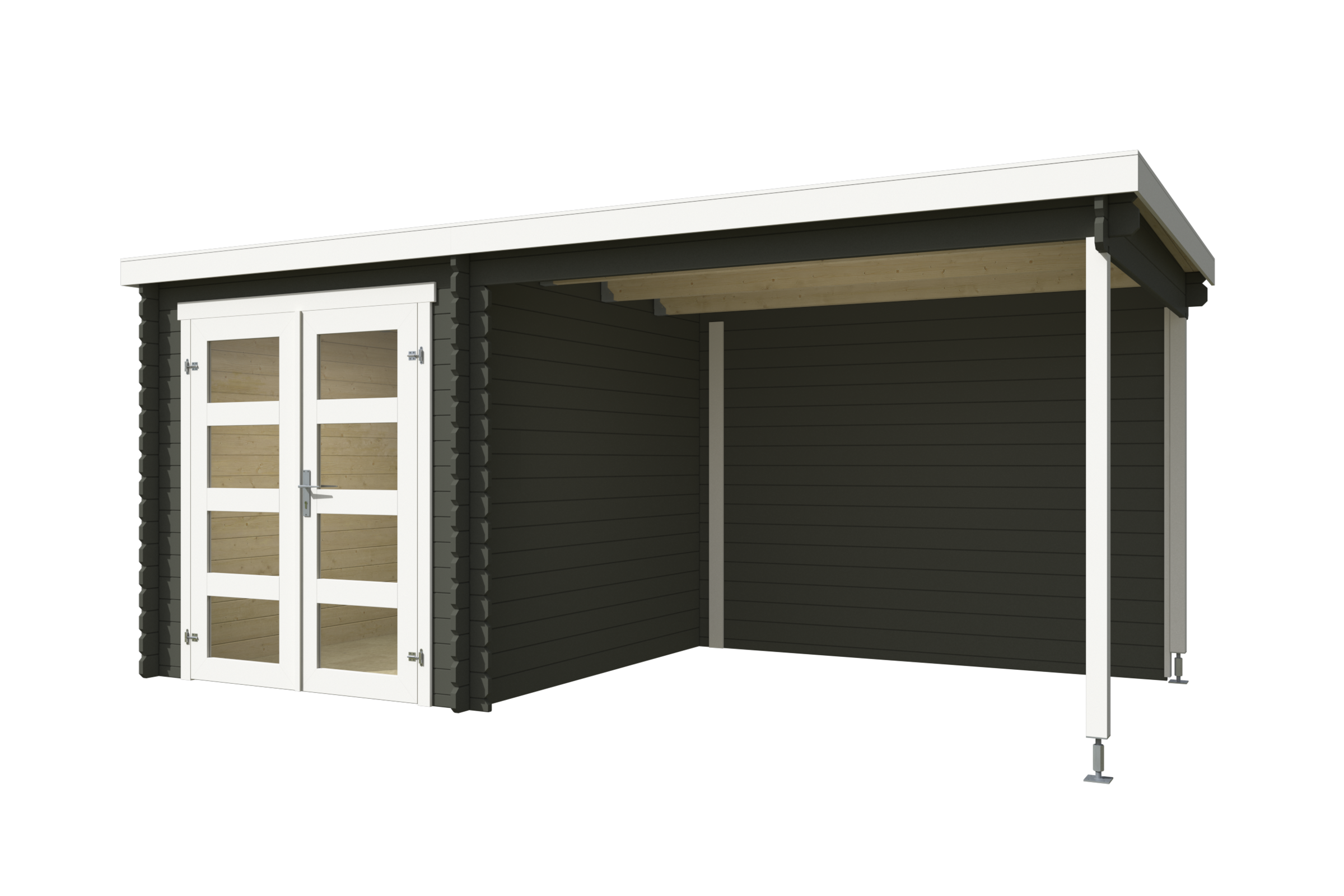 Nordic Holz Gartenhaus "Long Beach", (Unterstand inkl. Rückwand) günstig online kaufen