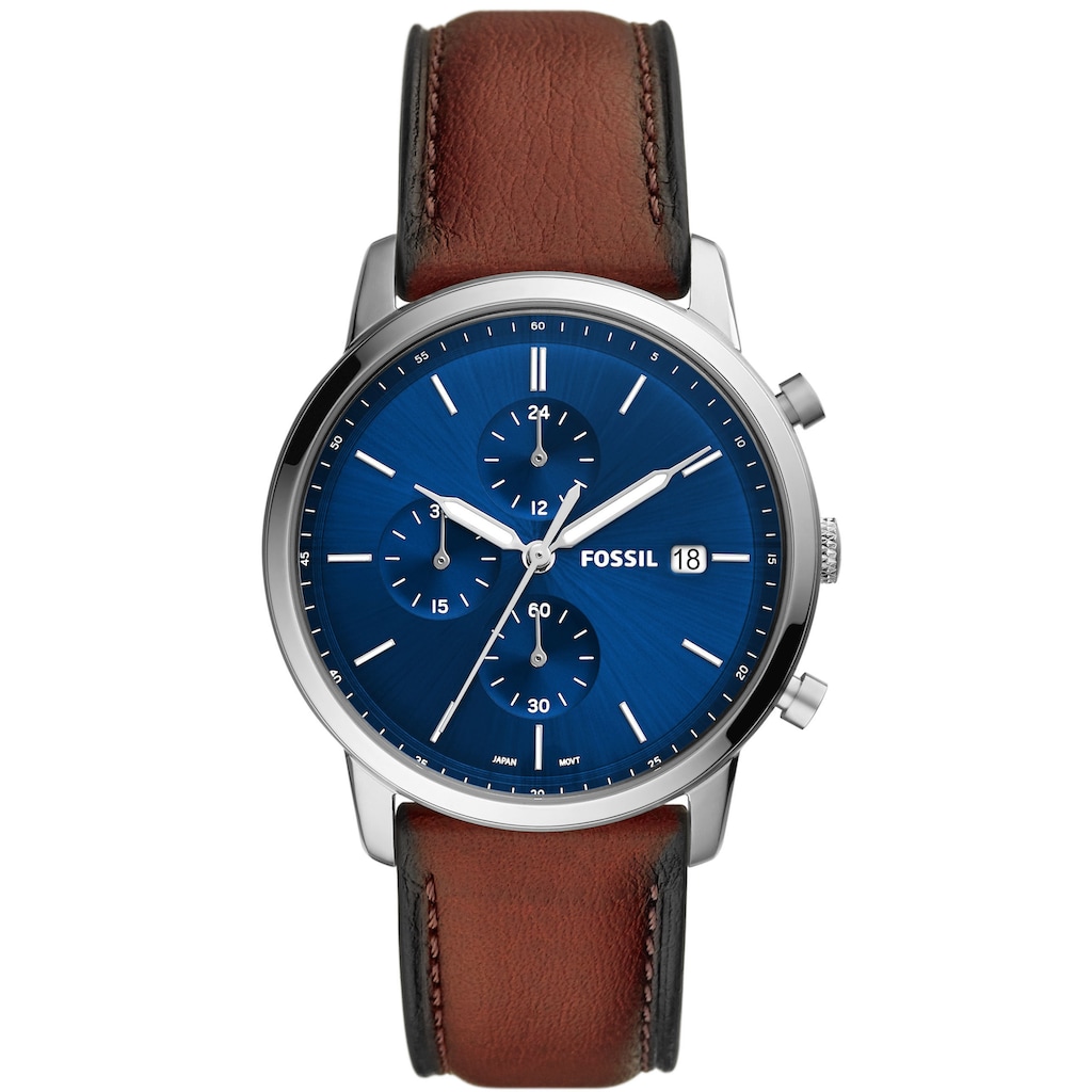 Fossil Chronograph »FS5850,MINIMALIST CHRONO«, Quarzuhr, Armbanduhr, Herrenuhr, Stoppfunktion, Datum