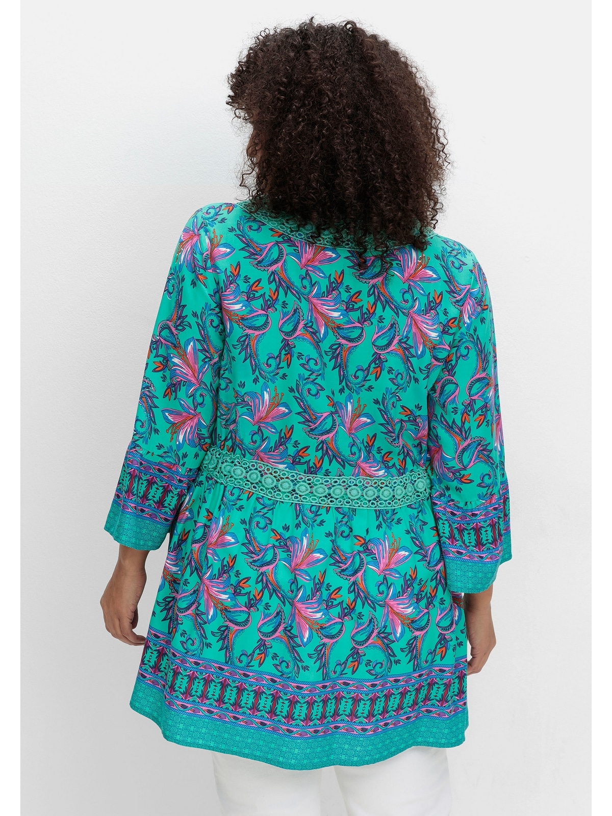 sheego by Joe Browns Longbluse »Große Größen«, im Boho-Stil, mit Trompetenärmeln