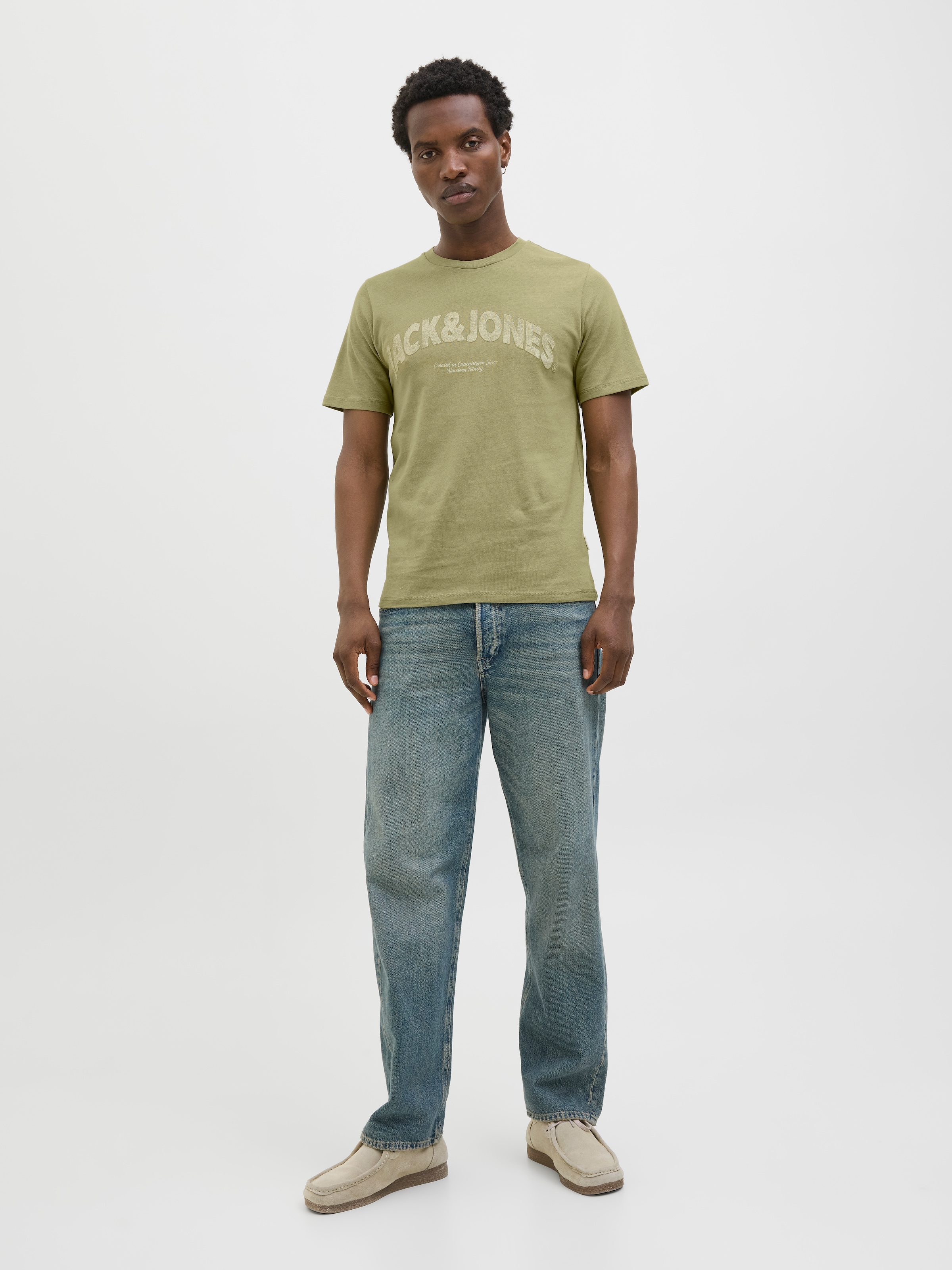 Jack & Jones T-Shirt »JORALMERIA BOLD BRANDING TEE SS CN«, mit Logo Druck