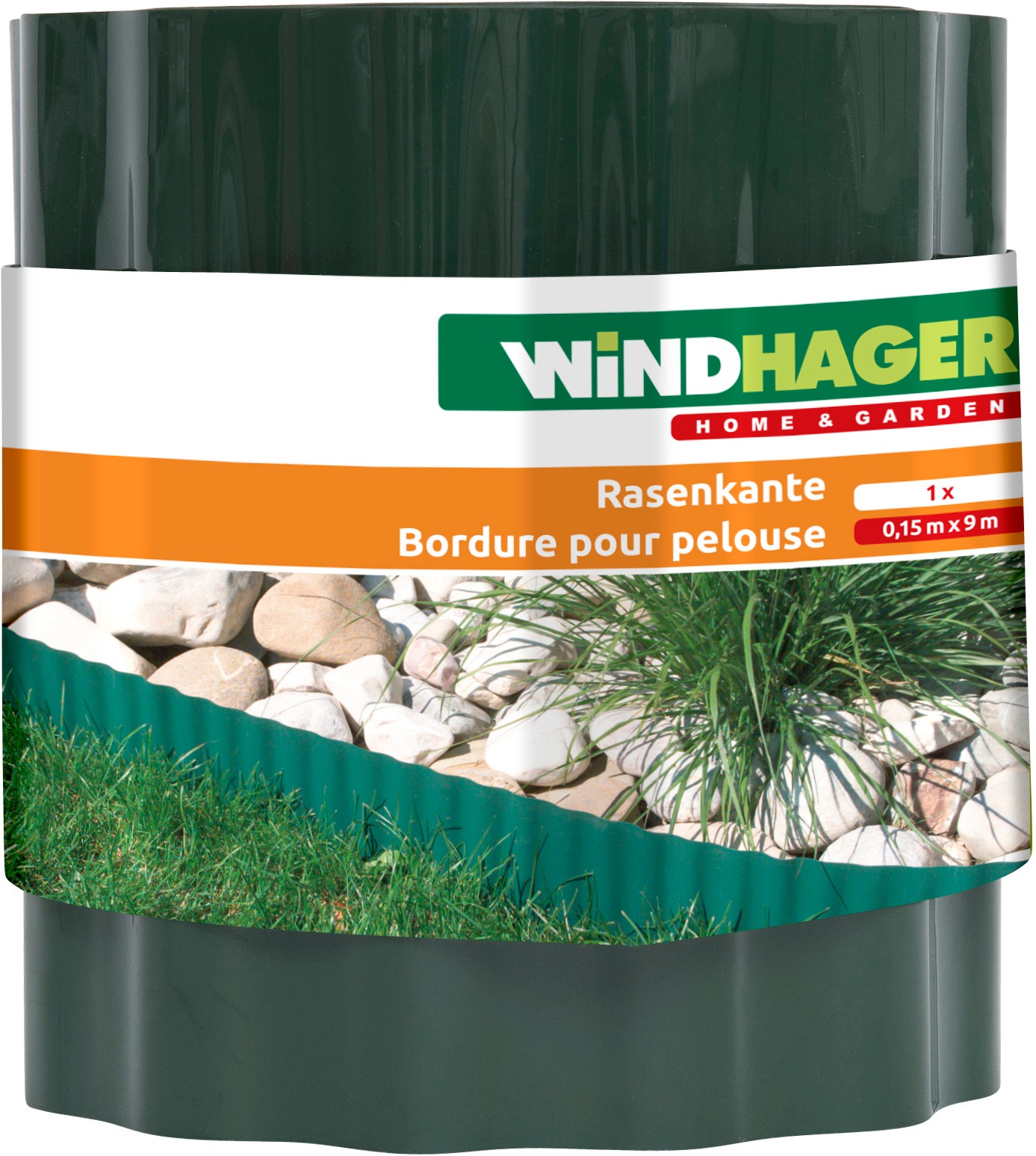 Windhager Rasenkante »zur Einfassung von Rasenflächen, grün« robuste Beeteinfassung, erhältlich in 15 cm x 9 m oder 20 cm x 9 m